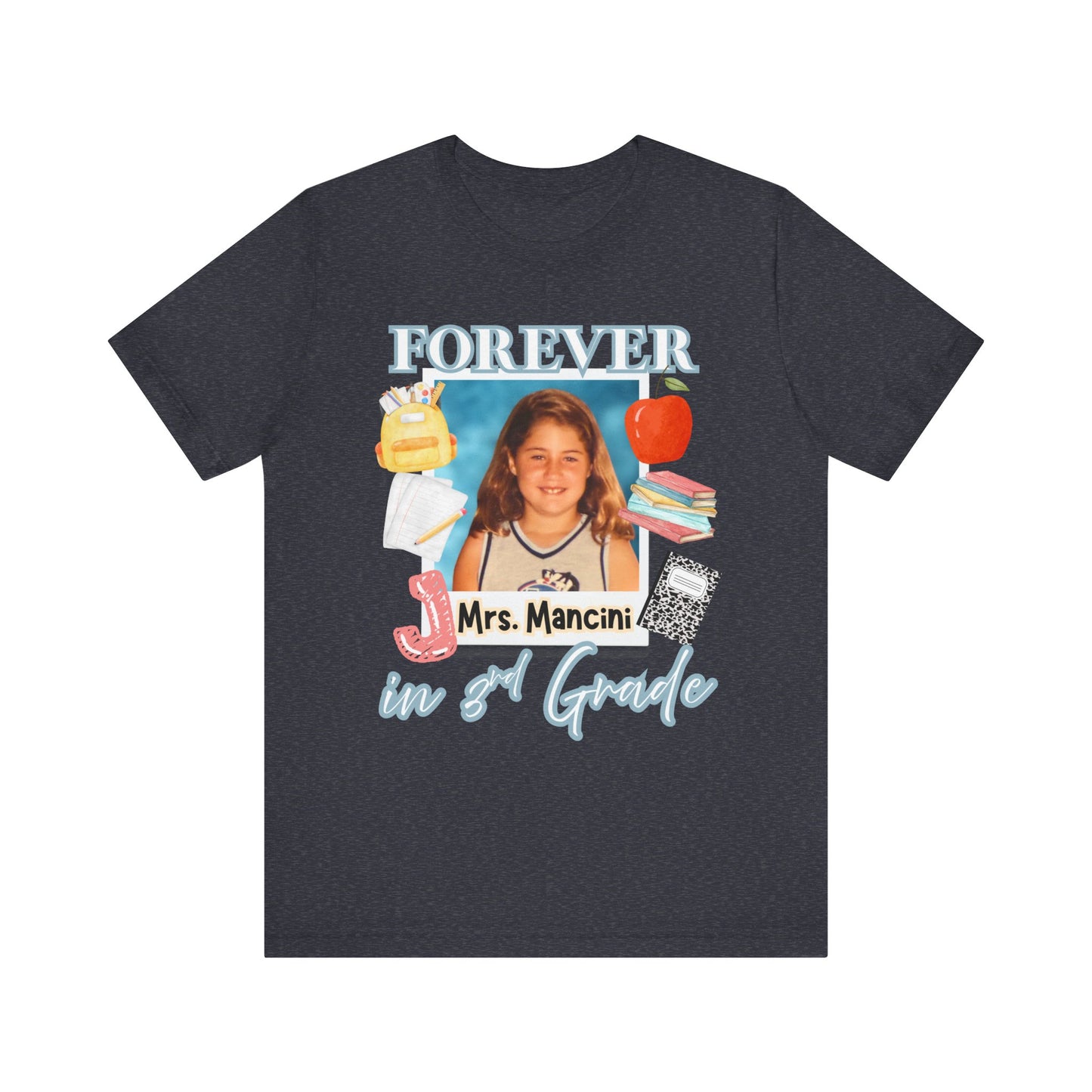 Jenna- Personalized Forever in 3rd Grade Teacher Tee - Personalized Unisex Jersey Shirt