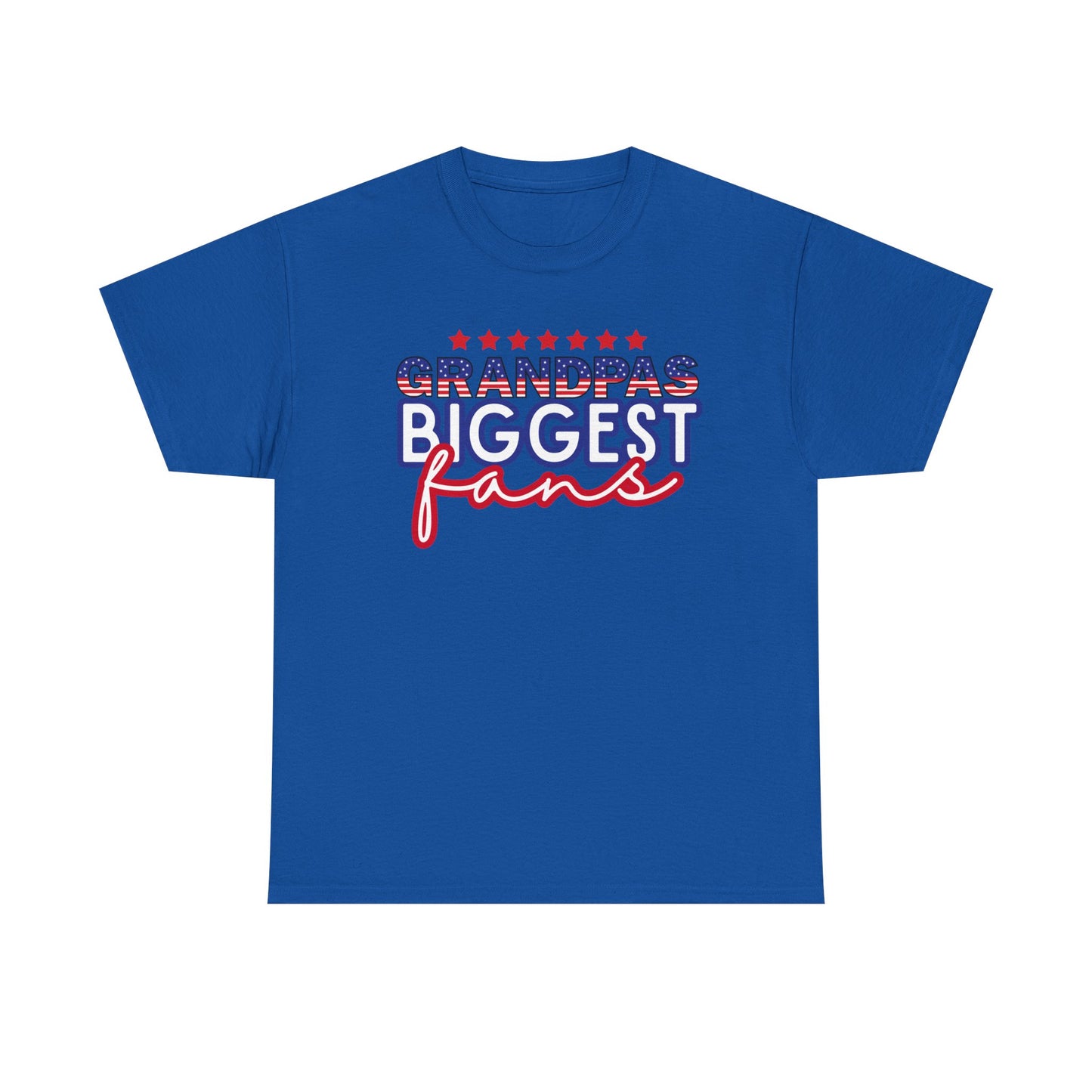Custom- Jolly- Grandpa's Biggest Fan Unisex Heavy Cotton Tee - Patriotic Family Shirt