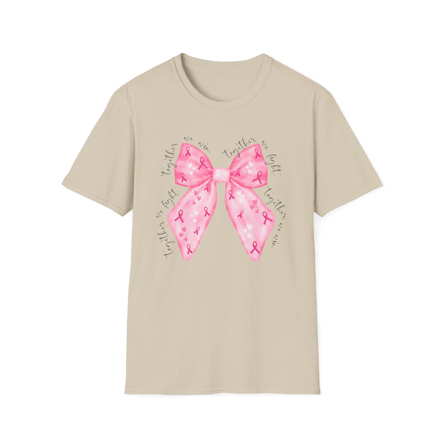 We Fight, We Win- Breast Cancer Awareness Tee, Unisex Softstyle T-Shirt