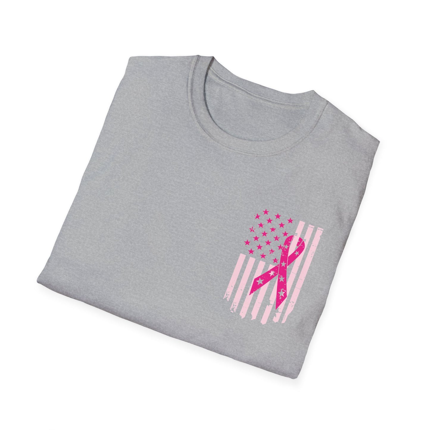 Breast Cancer Flag Awareness Tee, Unisex Softstyle T-Shirt