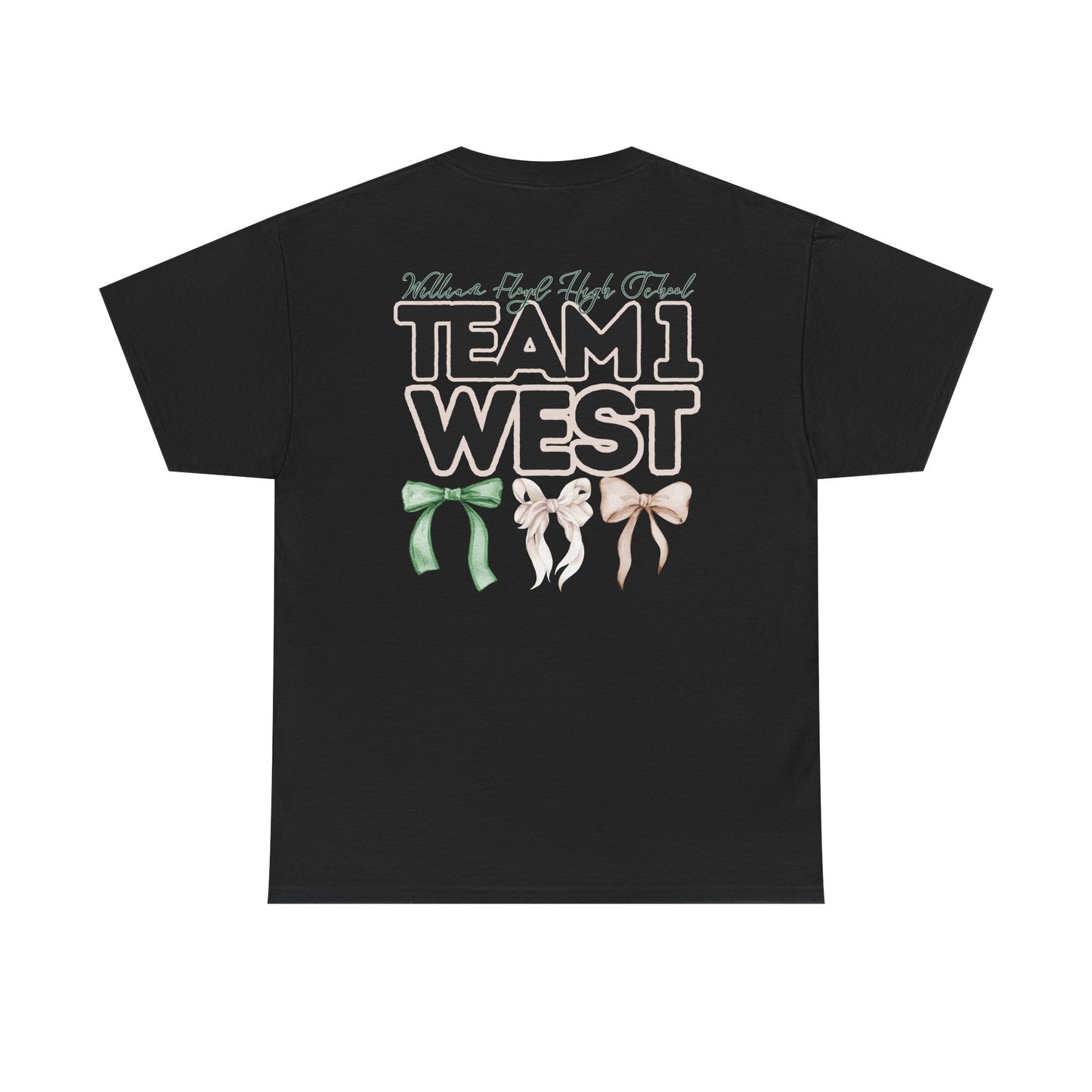 WFHS- TEAM 1 WEST- Floyd Strong Teacher and Bows- Unisex Heavy Cotton Tee with Bow Design