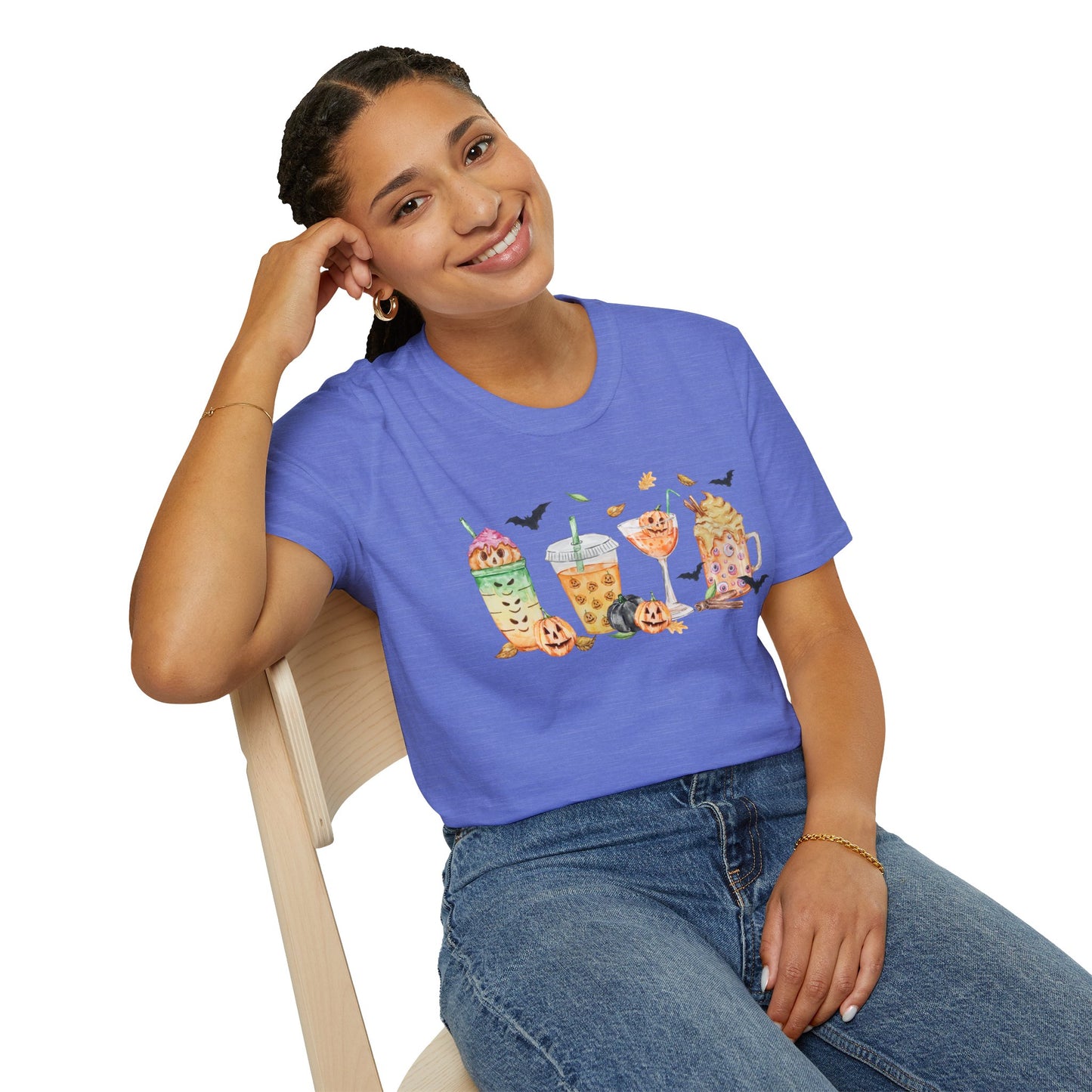 Halloween Beverage Themed T-Shirt- Unisex Softstlye