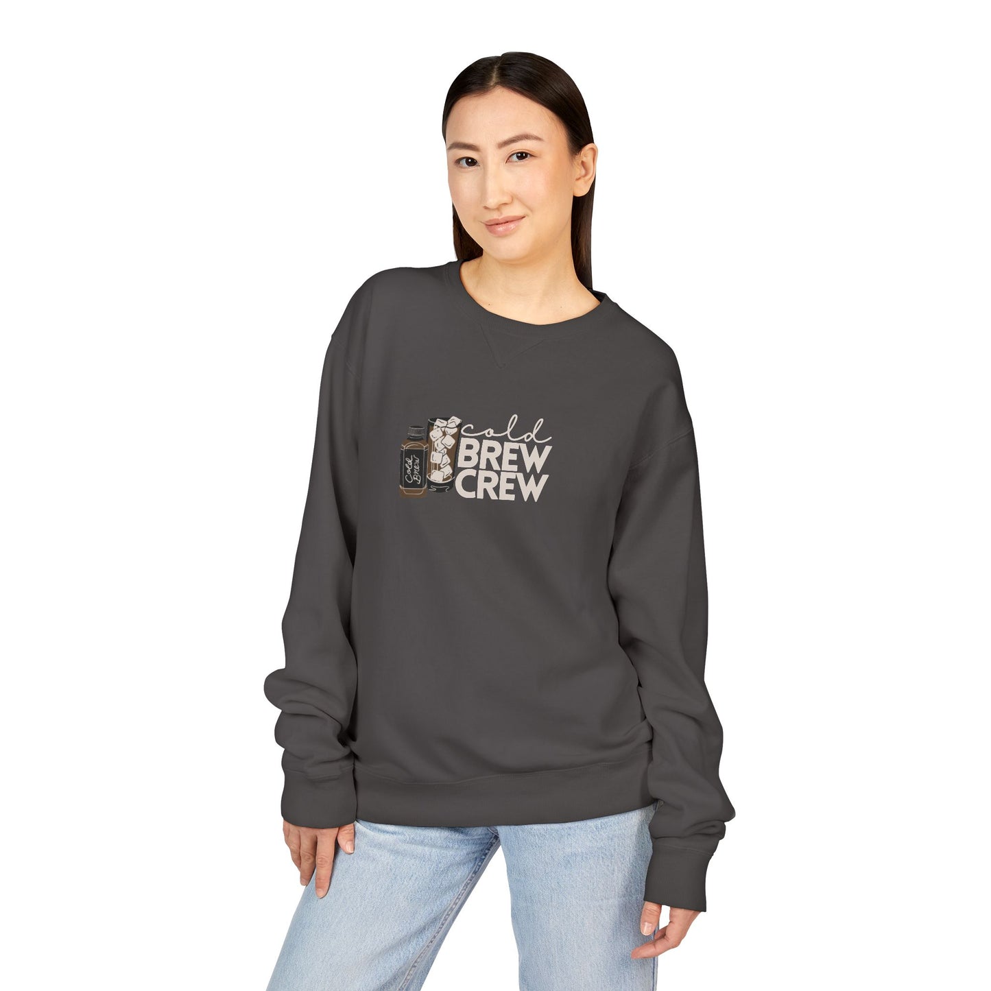 Cold Brew Crew Garment Dyed Sweatshirt, Coffee Lovers Apparel