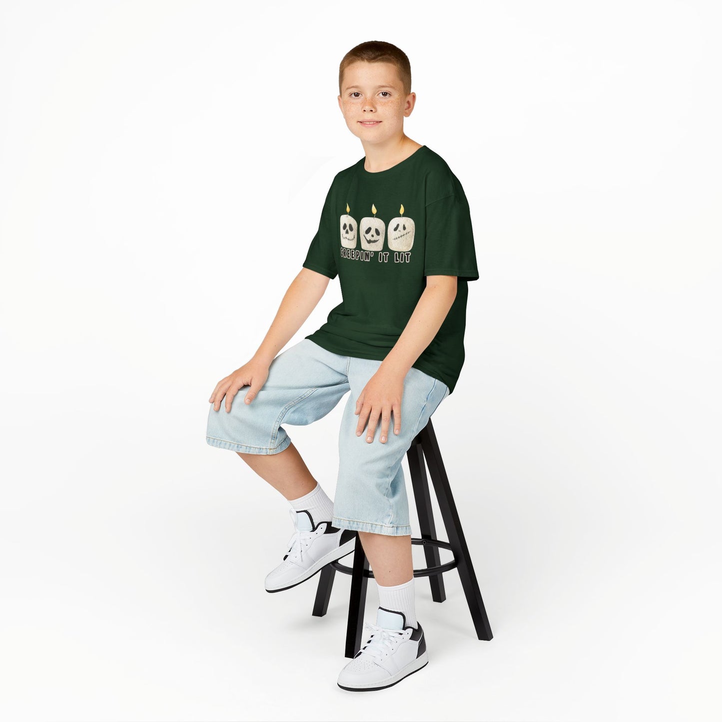 Creepin' It Lit Kids Tee, Halloween Shirt for Kids