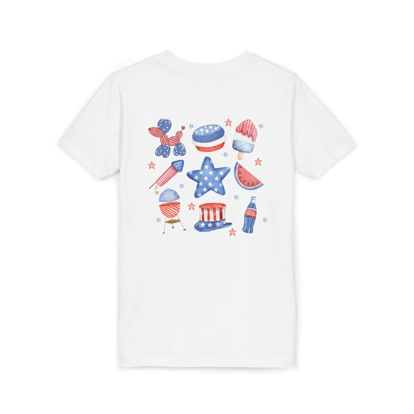 Stars, Stripes & Snacks Youth Tee for Kids, USA - Kids Short Sleeve Shirt, Holiday Mini