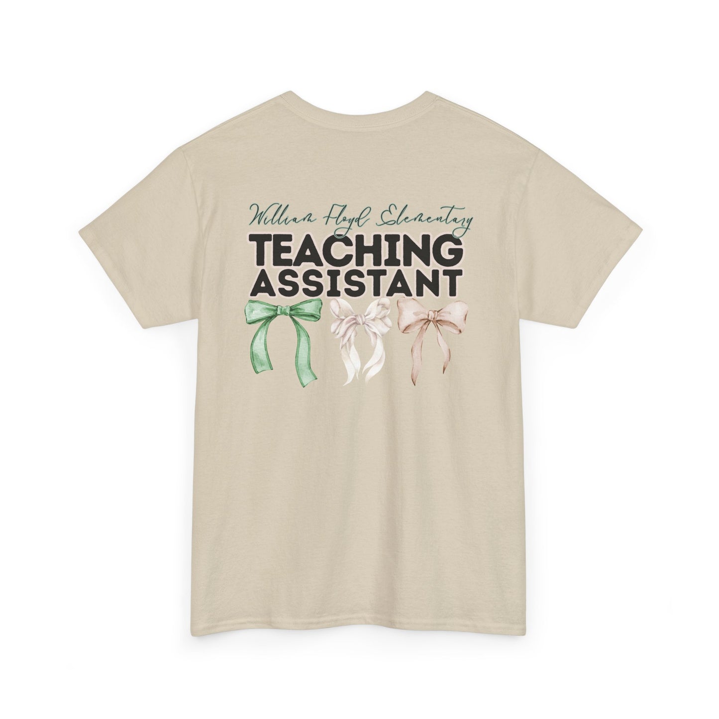 WFE Teaching Assistant and Bows- Unisex Heavy Cotton Tee with Bow Design