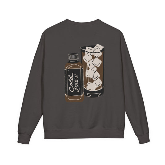 Cold Brew Crew Garment Dyed Sweatshirt, Coffee Lovers Apparel