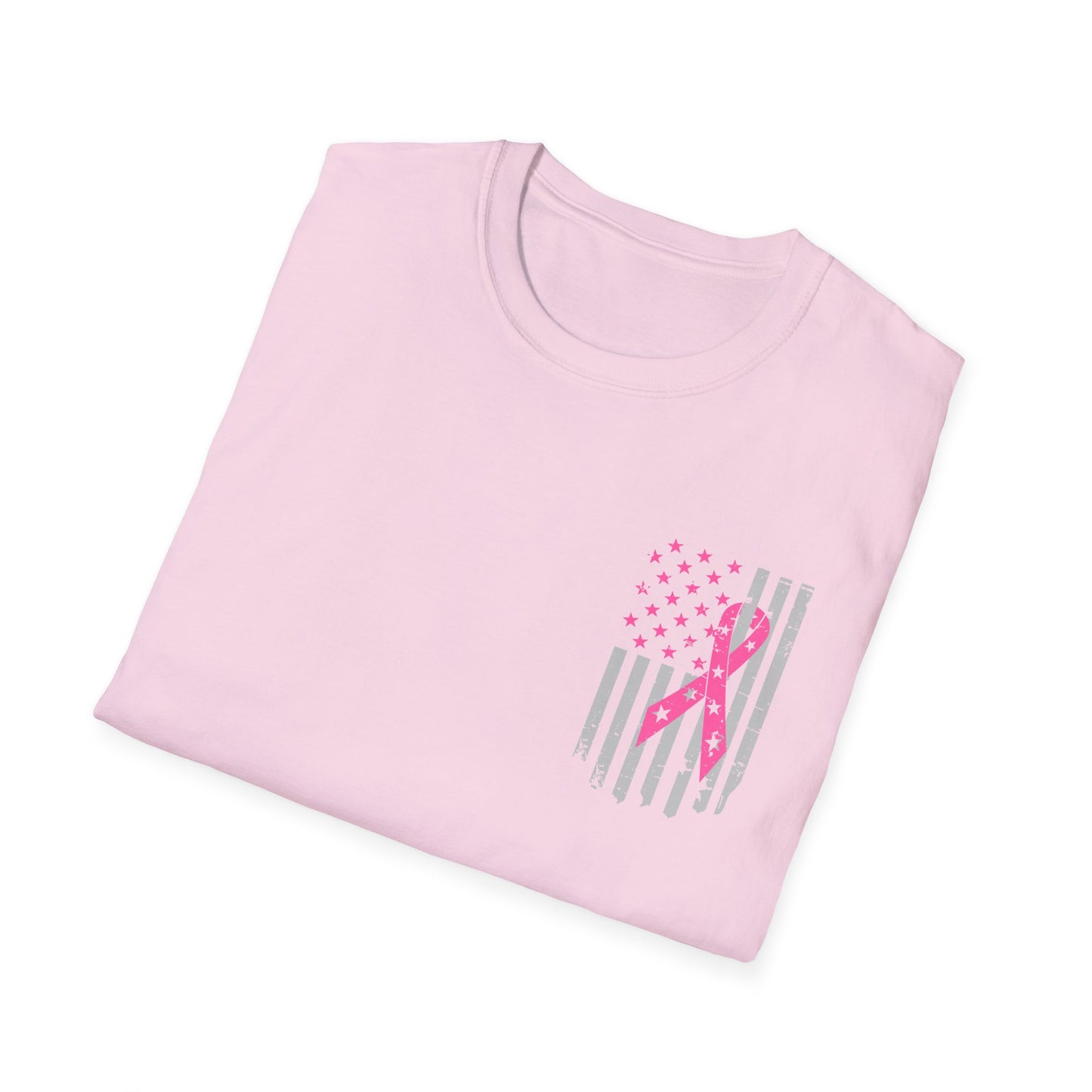 Breast Cancer Flag Awareness Tee, Unisex Softstyle T-Shirt