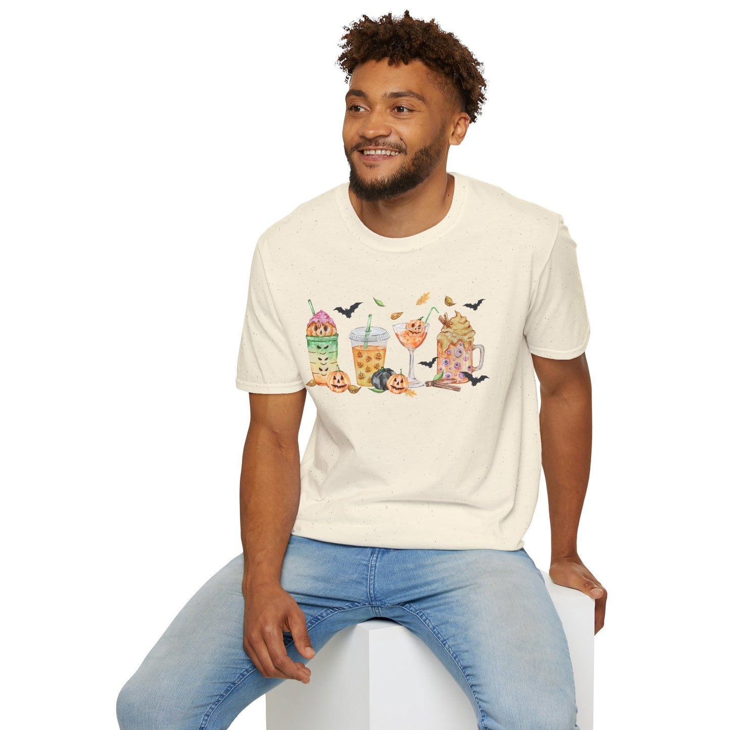 Halloween Beverage Themed T-Shirt- Unisex Softstlye