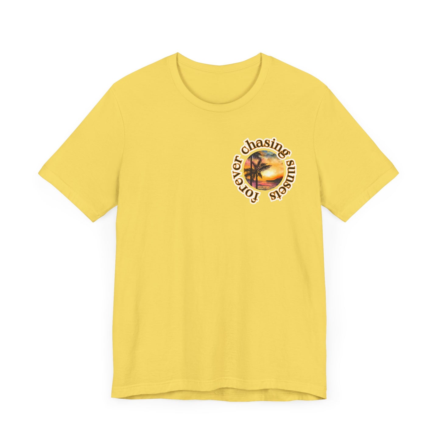 Forever Chasing Sunsets Summer Tee, Unisex T-Shirt, Vacation Apparel, Gift for Summer
