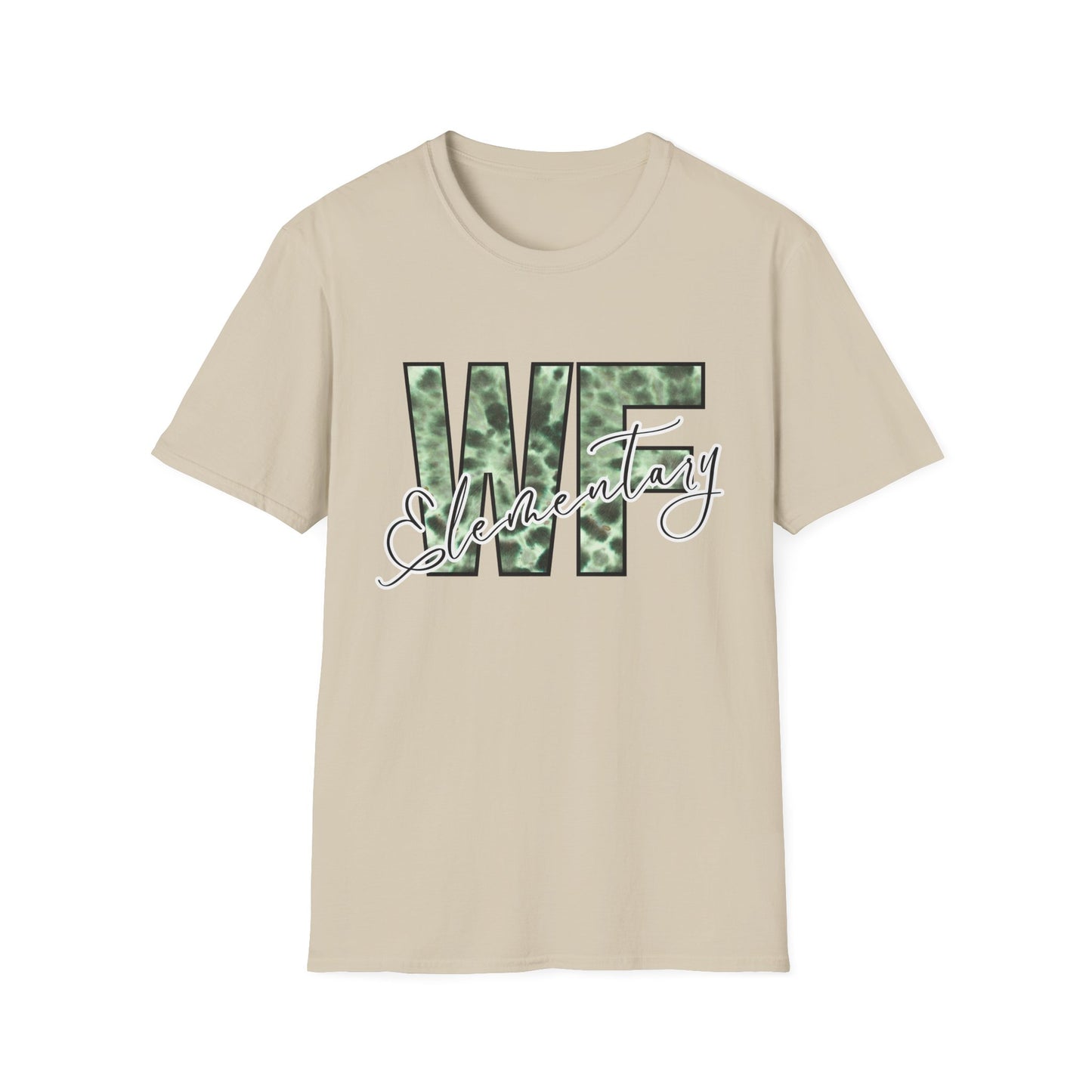 Tie Dye WFE Stylish Unisex Softstyle T-Shirt with WF Elementary Design