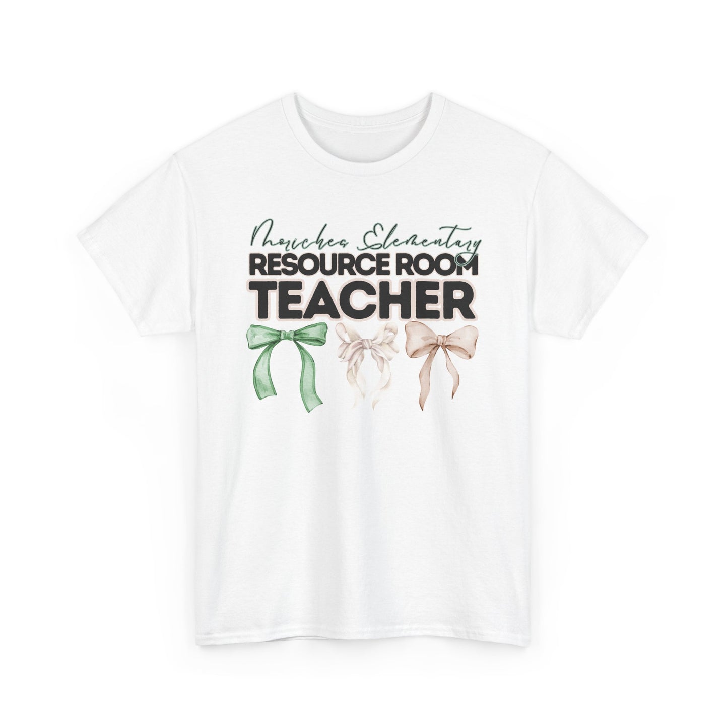 Moriches Resource Room Teacher and Bows- Unisex Heavy Cotton Tee with Bow Design