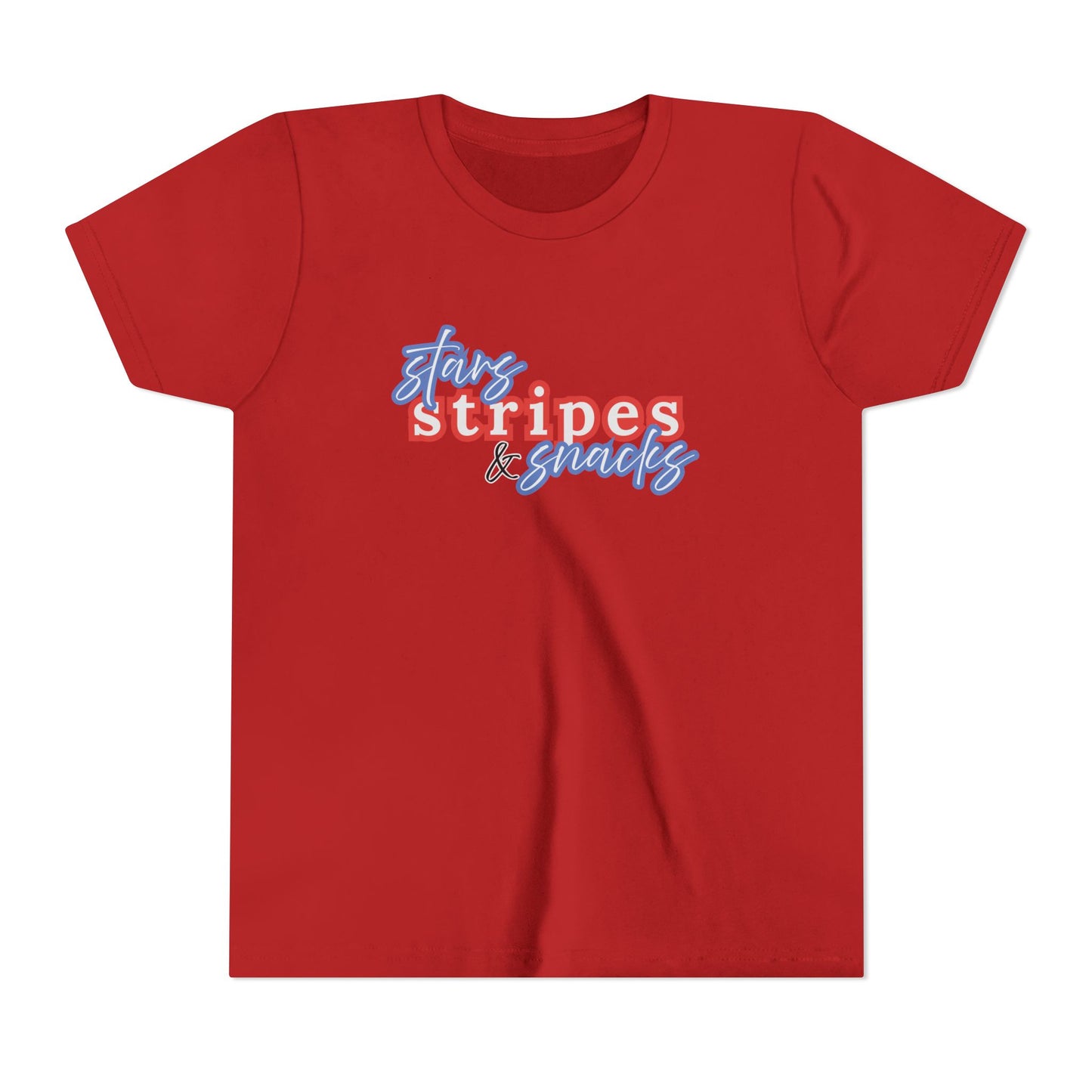 Stars, Stripes & Snacks Youth Tee for Kids, USA - Kids Short Sleeve Shirt, Holiday Mini