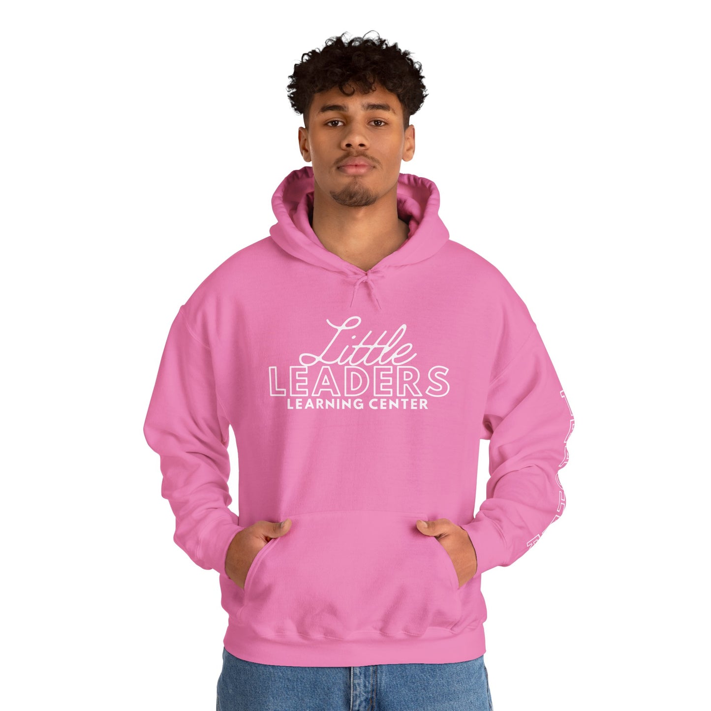 Little Leaders Teacher Simple Design Hoodie w/ Teacher on Sleeve - Cozy Unisex Sweatshirt