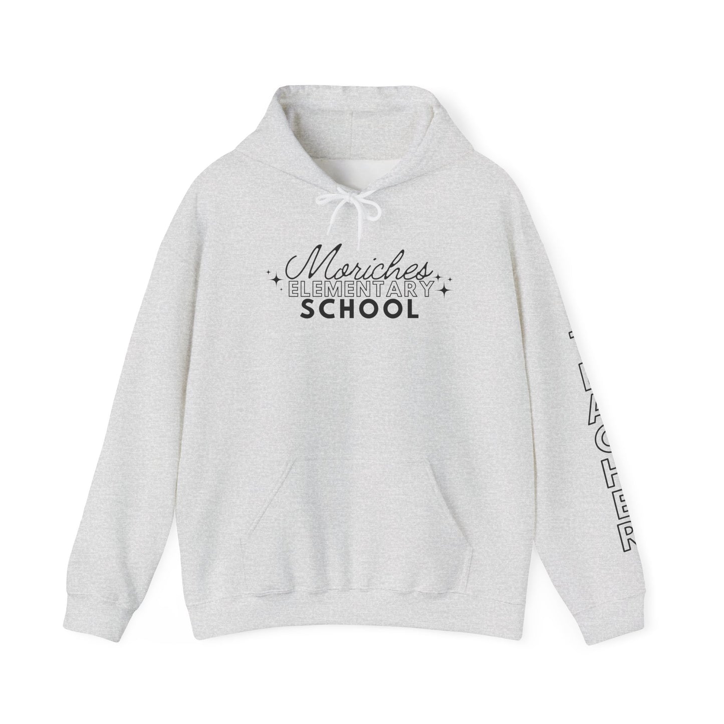 Moriches Teacher Simple Design Hoodie w/ Teacher on Sleeve - Cozy Unisex Sweatshirt