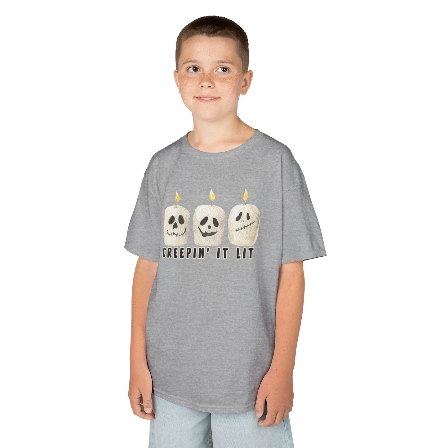 Creepin' It Lit Kids Tee, Halloween Shirt for Kids