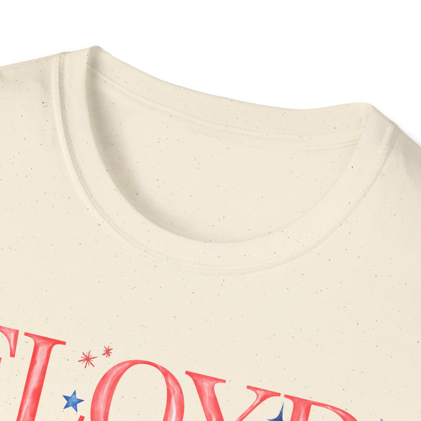 Flag Day Unisex Softstyle T-Shirt with FLOYD Shines Bright in Stars + Stripes Design- Holiday
