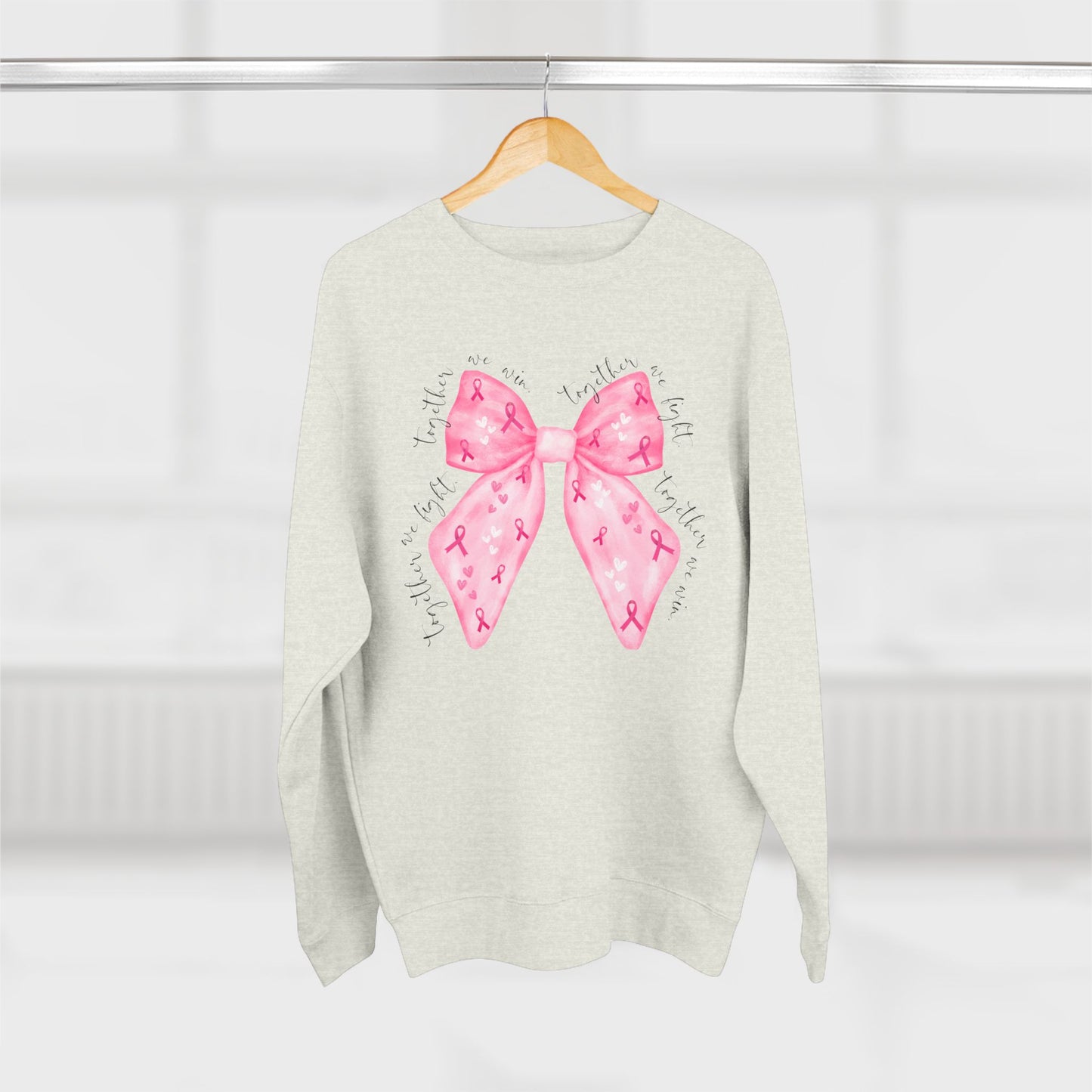 Breast Cancer Bow- Awareness Unisex Crewneck Sweatshirt