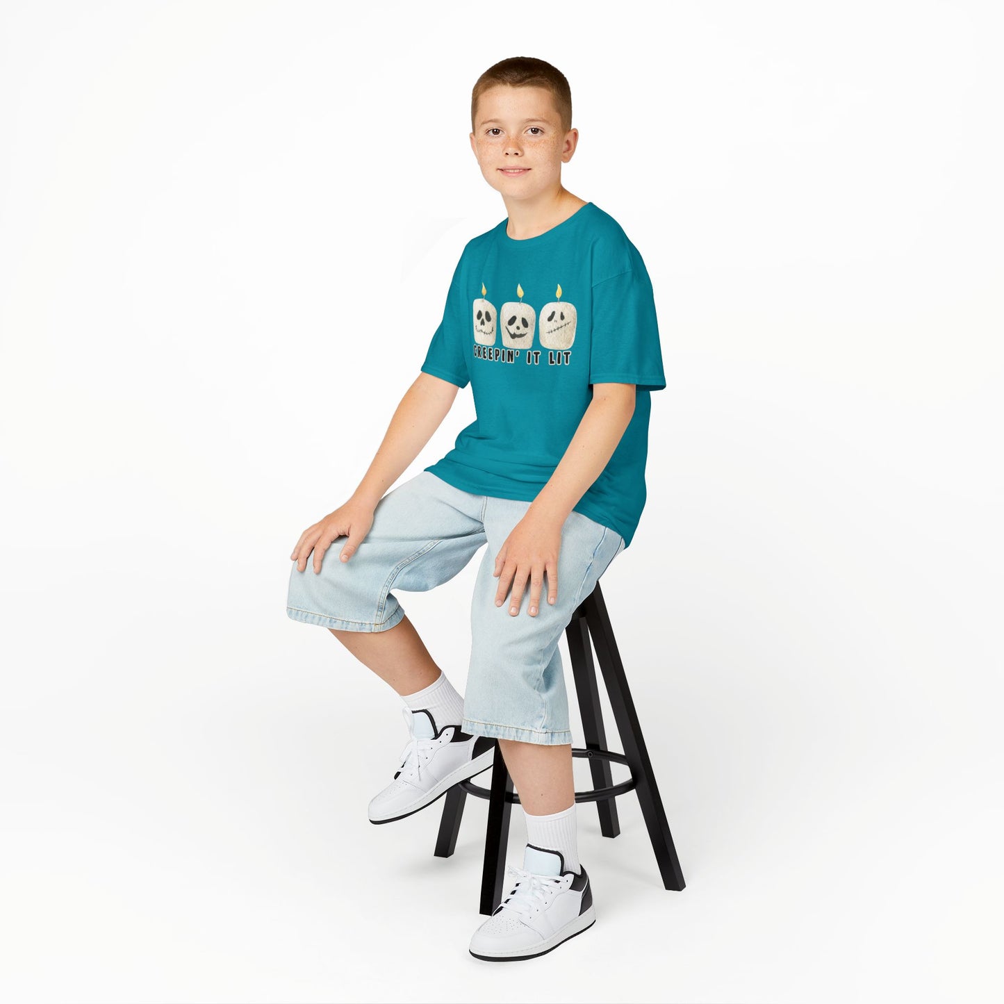 Creepin' It Lit Kids Tee, Halloween Shirt for Kids