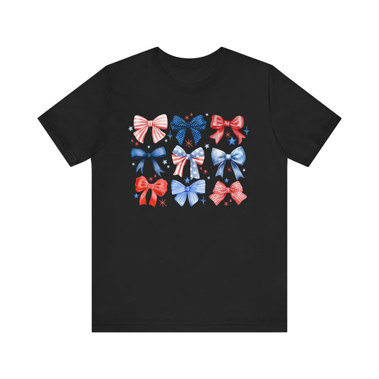 Patriotic Bow Print Tee - Holiday