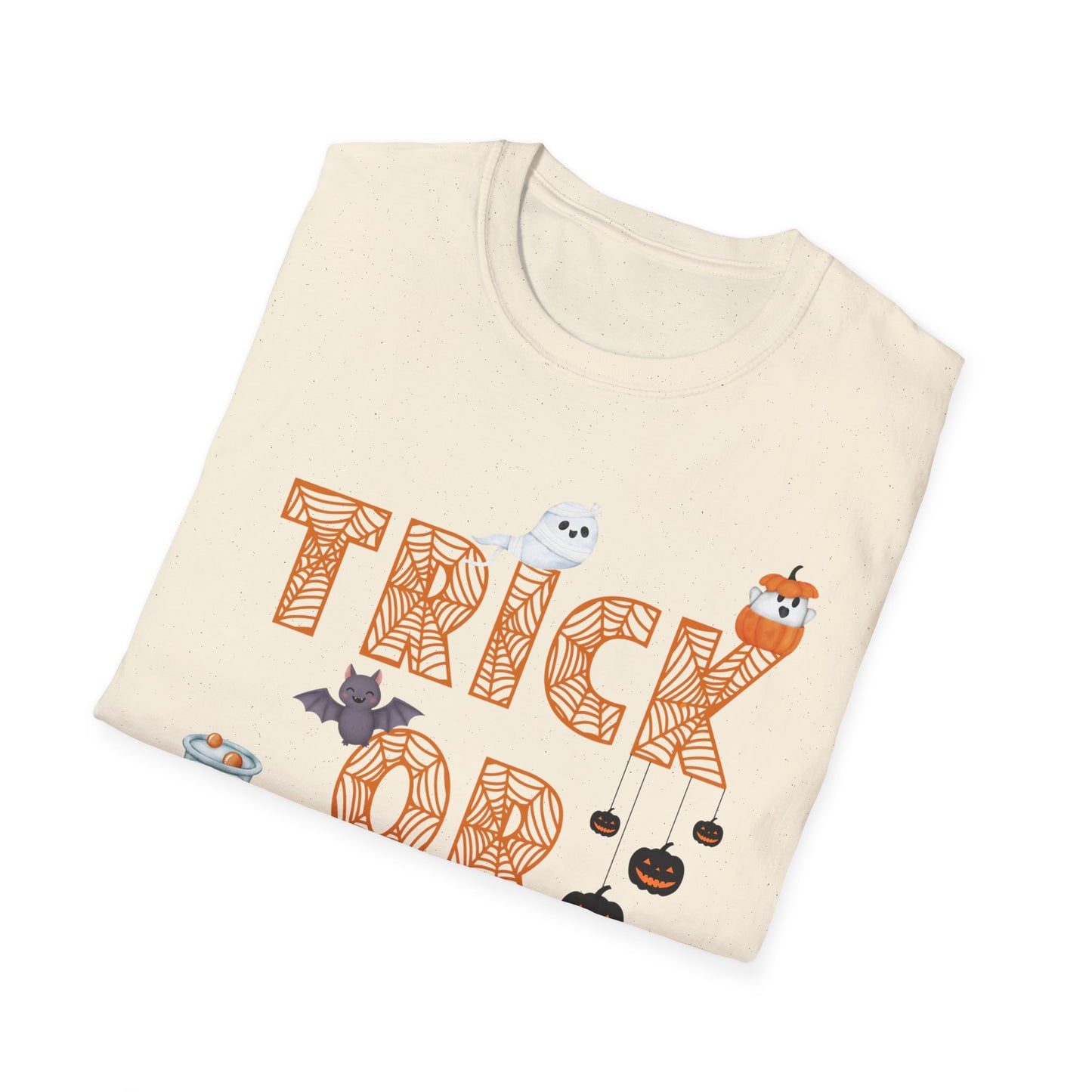 Trick or Treat Halloween Themed T-Shirt- Unisex Softstlye