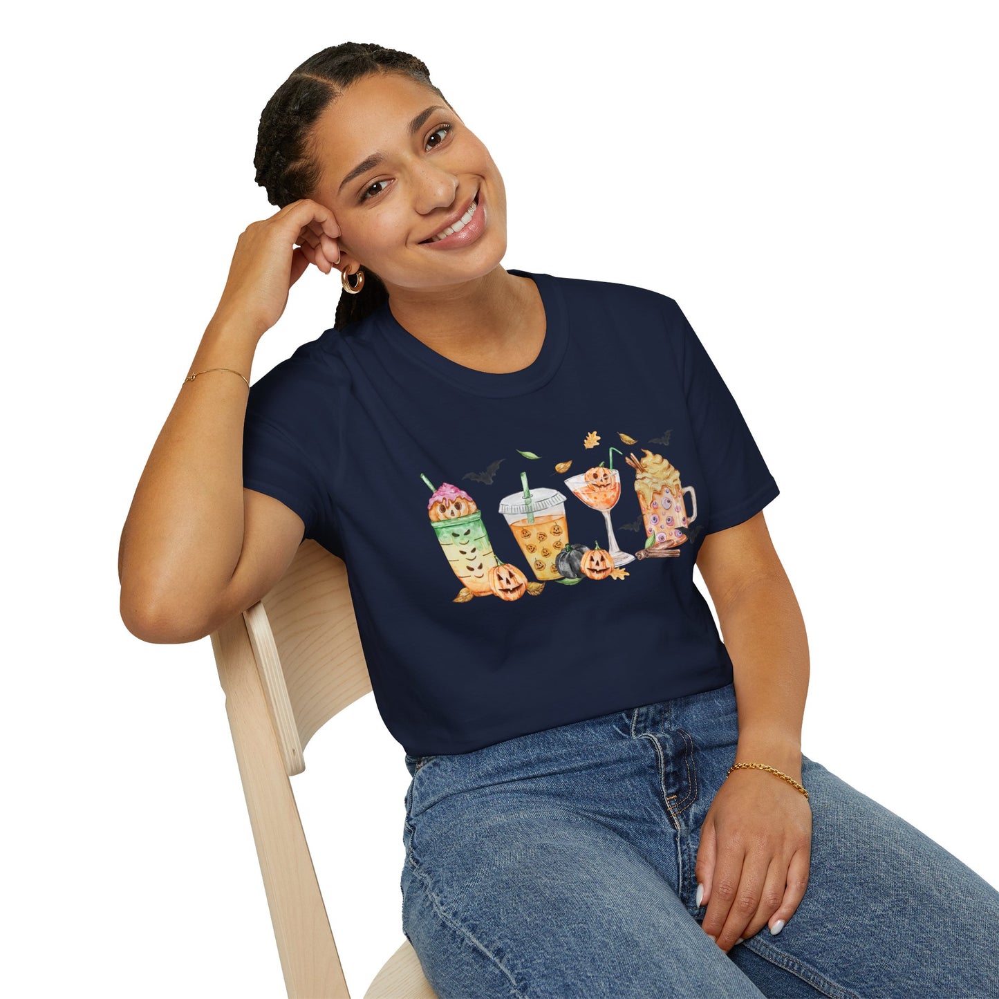 Halloween Beverage Themed T-Shirt- Unisex Softstlye