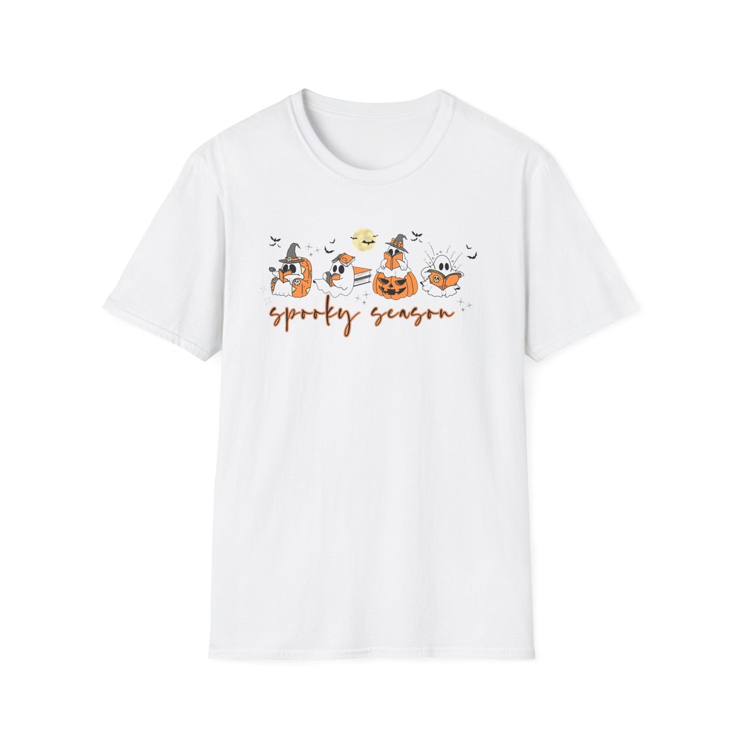 Reading Ghosts- Spooky Season, Unisex Softstyle Tee