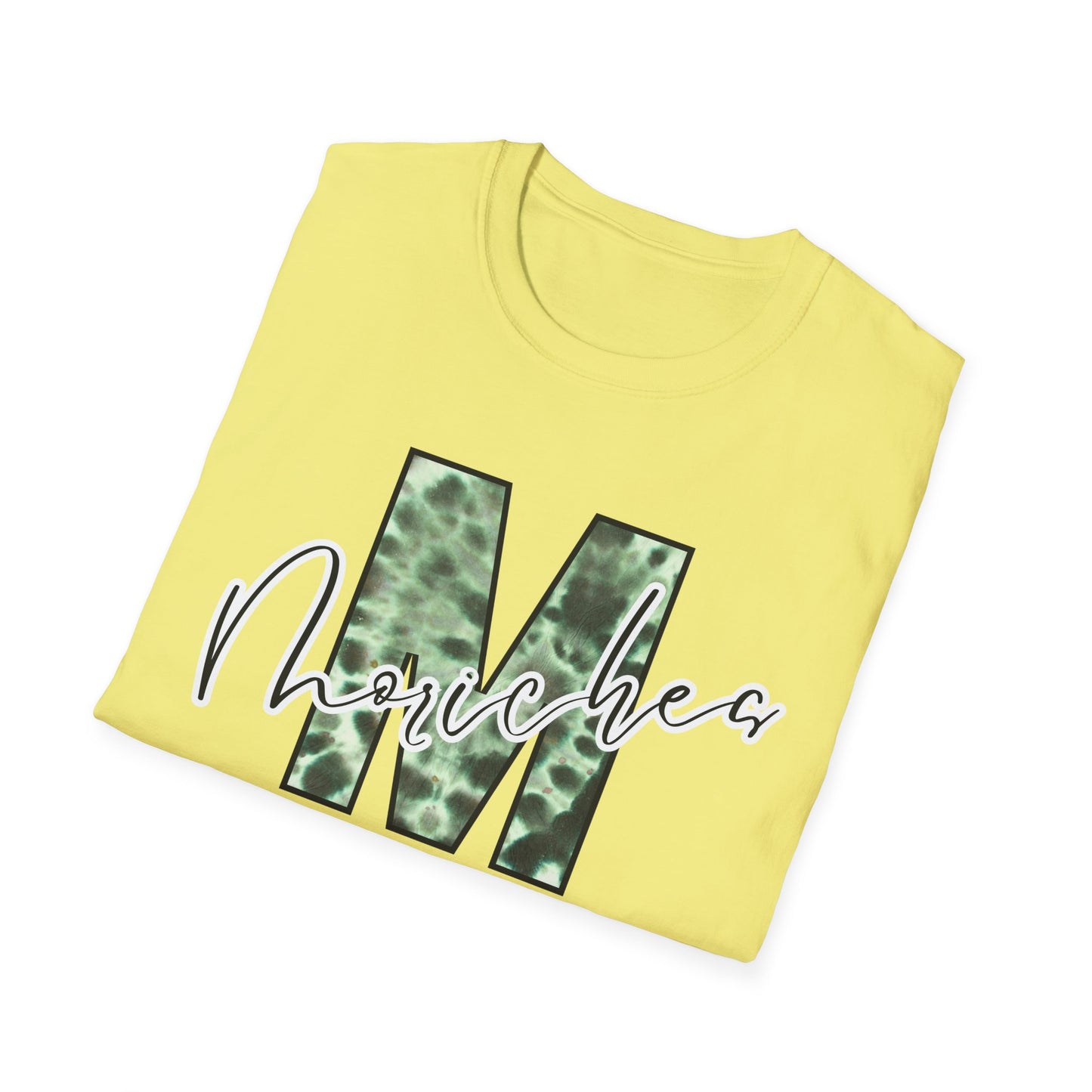 Tie Dye Moriches Stylish Unisex Softstyle T-Shirt with Moriches Design