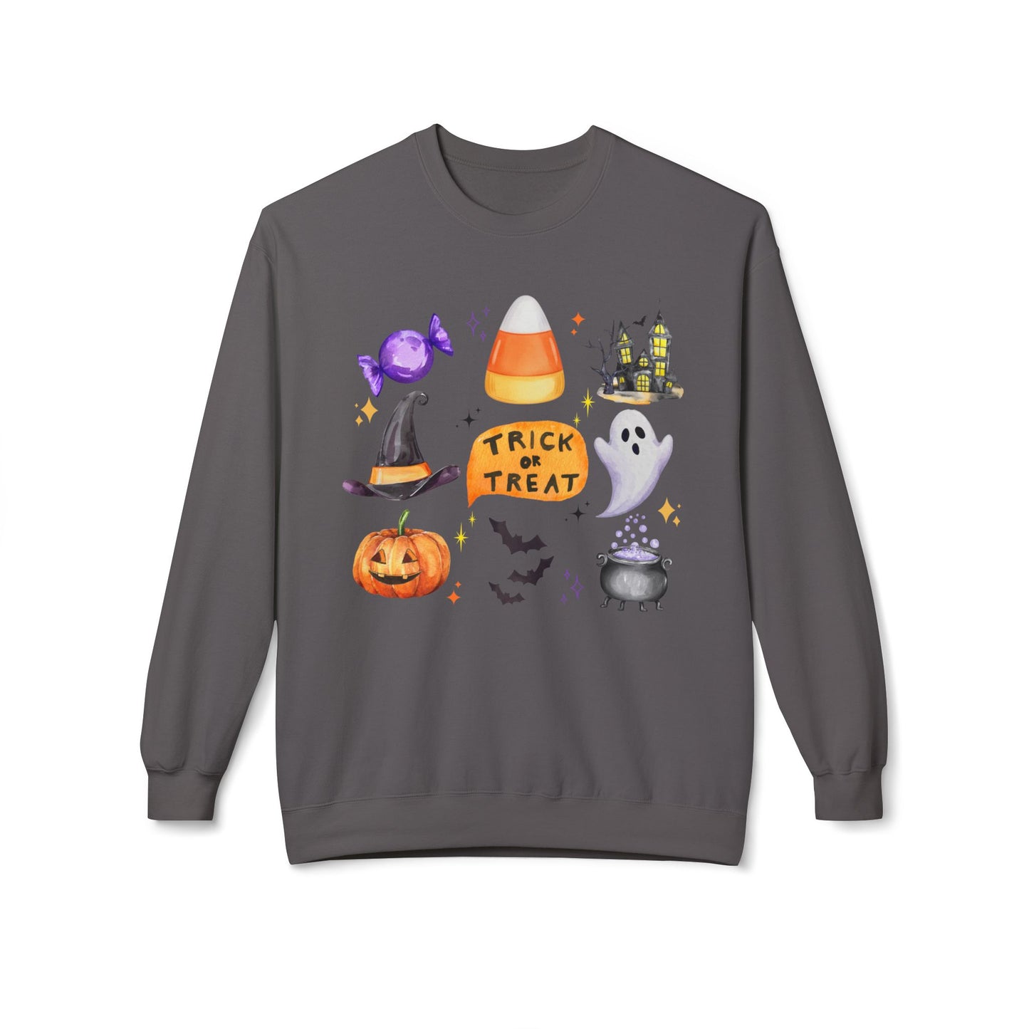 Trick or Treat- Unisex Midweight Softstyle Fleece Crewneck Sweatshirt
