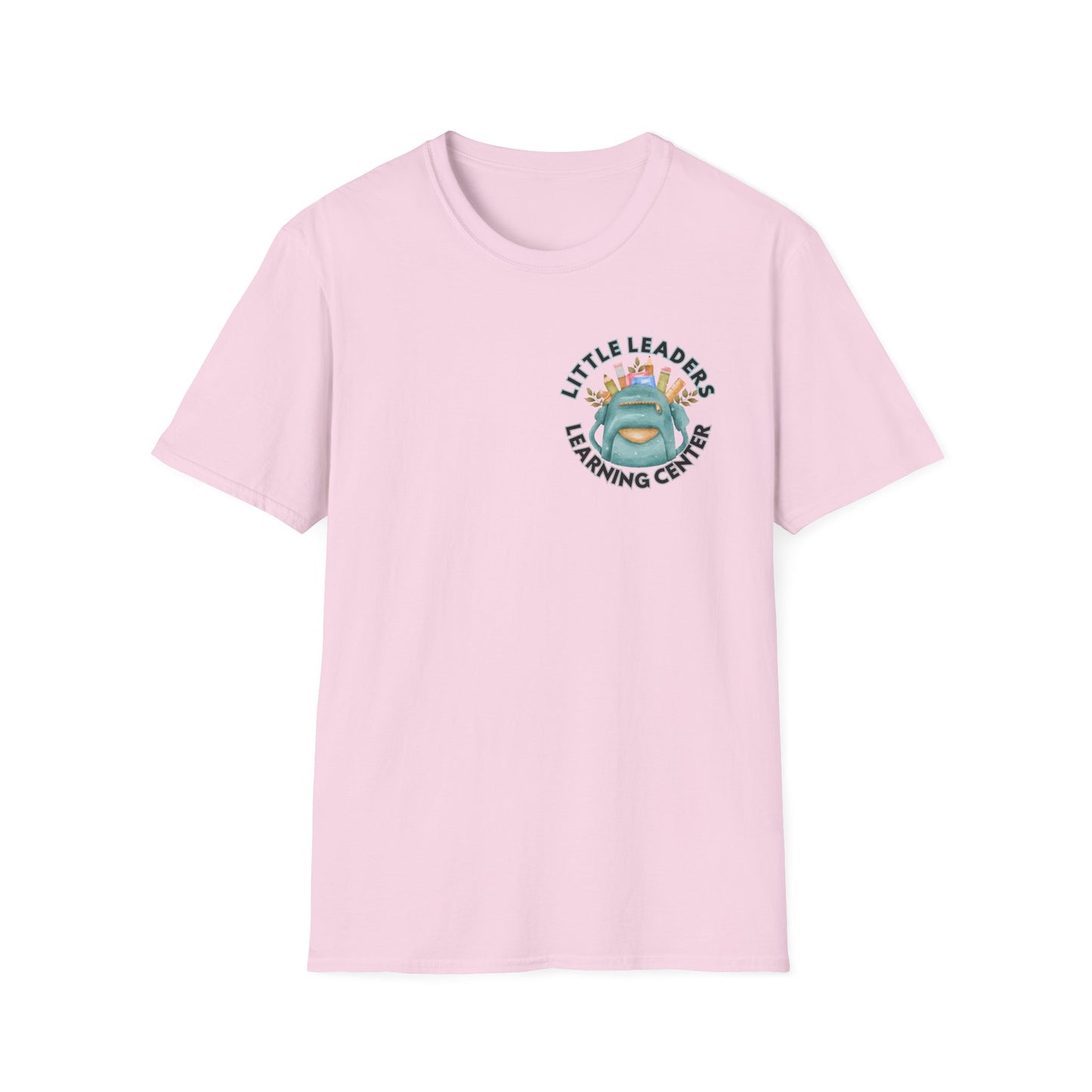Little Leaders Teacher w/ Backpack Design Unisex Softstyle T-Shirt