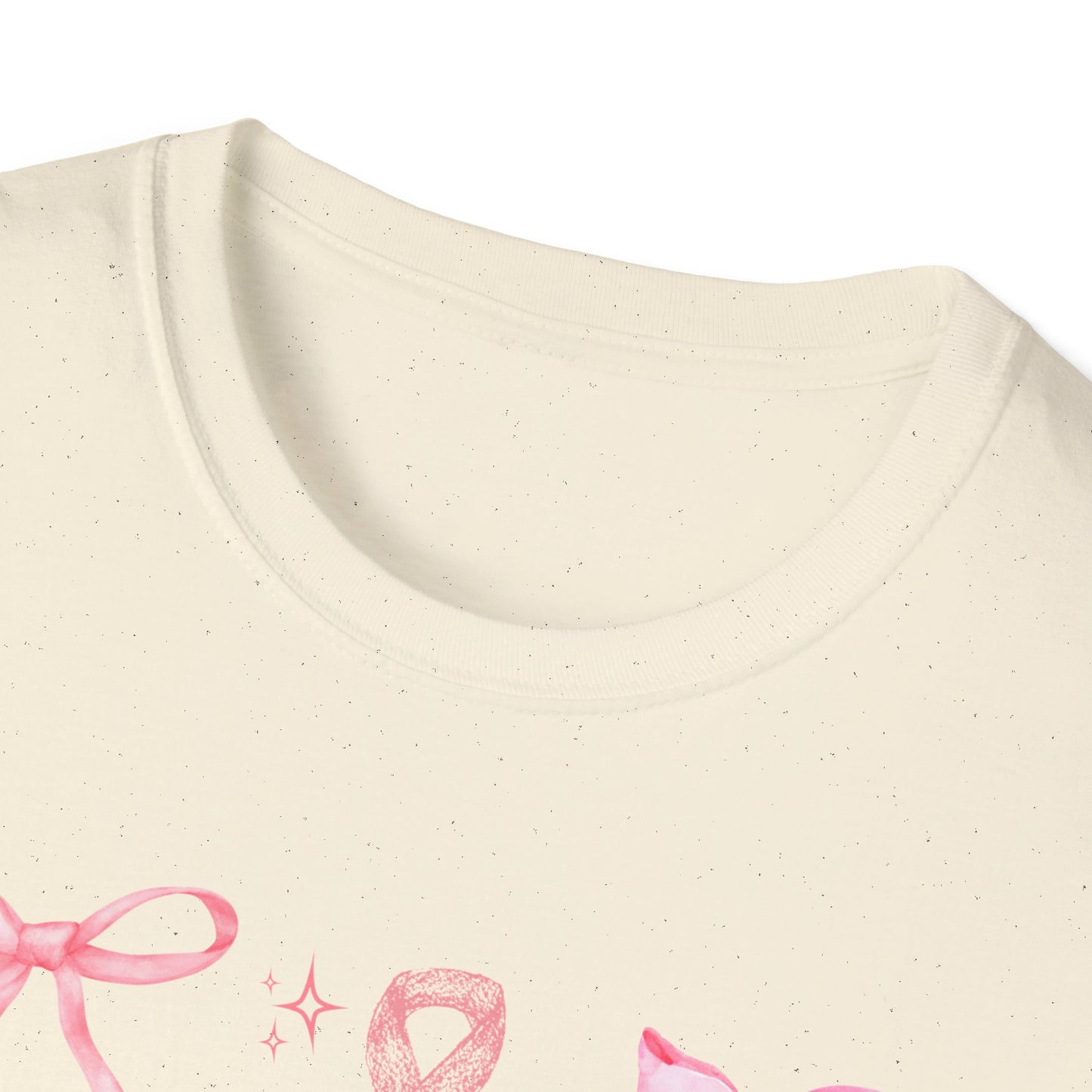 Breast Cancer Bows Awareness Tee, Unisex Softstyle T-Shirt