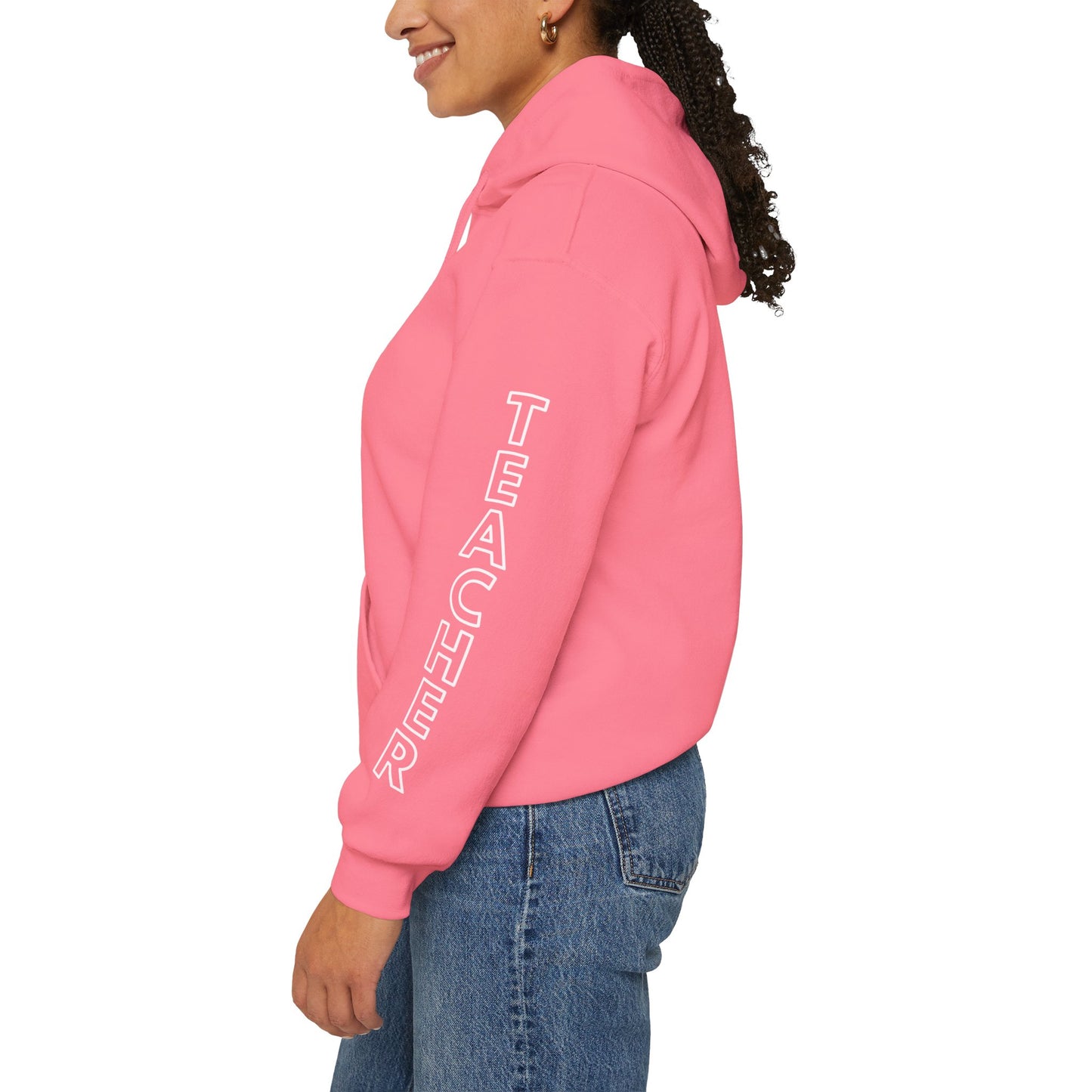 Little Leaders Teacher Simple Design Hoodie w/ Teacher on Sleeve - Cozy Unisex Sweatshirt