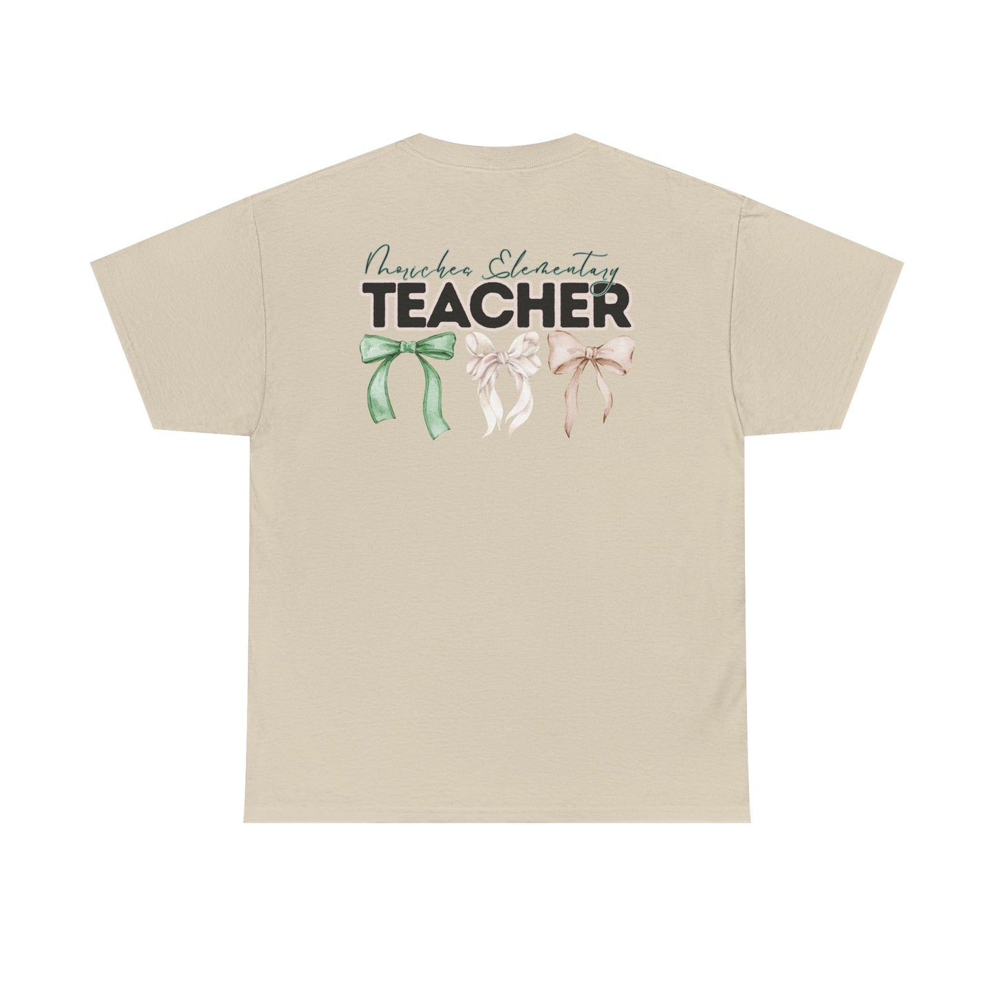 Moriches Teacher and Bows- Unisex Heavy Cotton Tee with Bow Design
