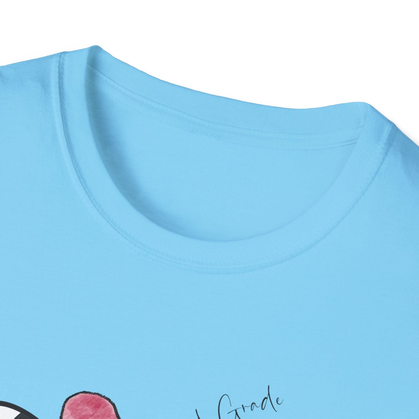 2nd Grade- Checkered Bow + Pencil- Teacher Tee- Softstyle Unisex Tee