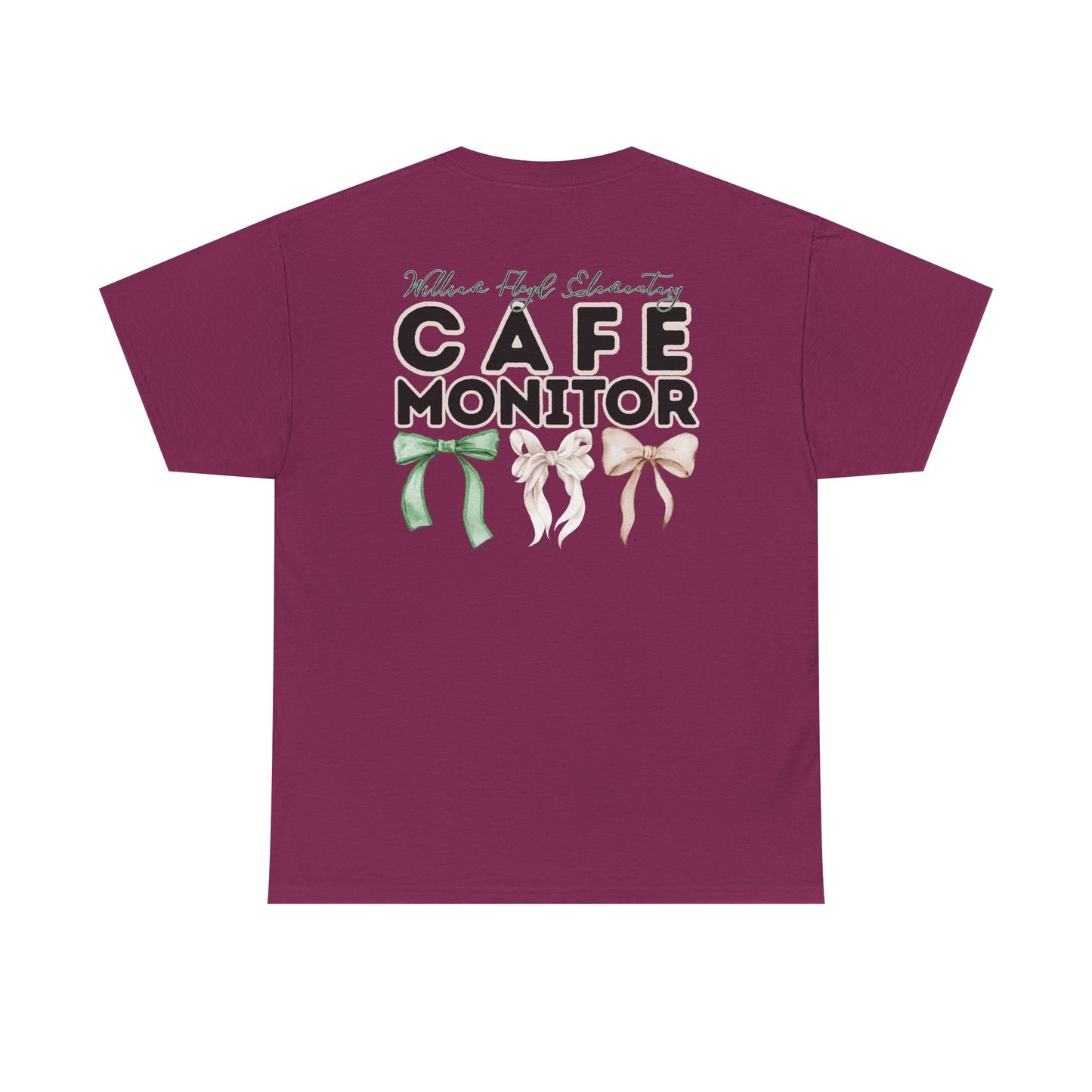 WFE Cafe Monitor and Bows- Unisex Heavy Cotton Tee with Bow Design
