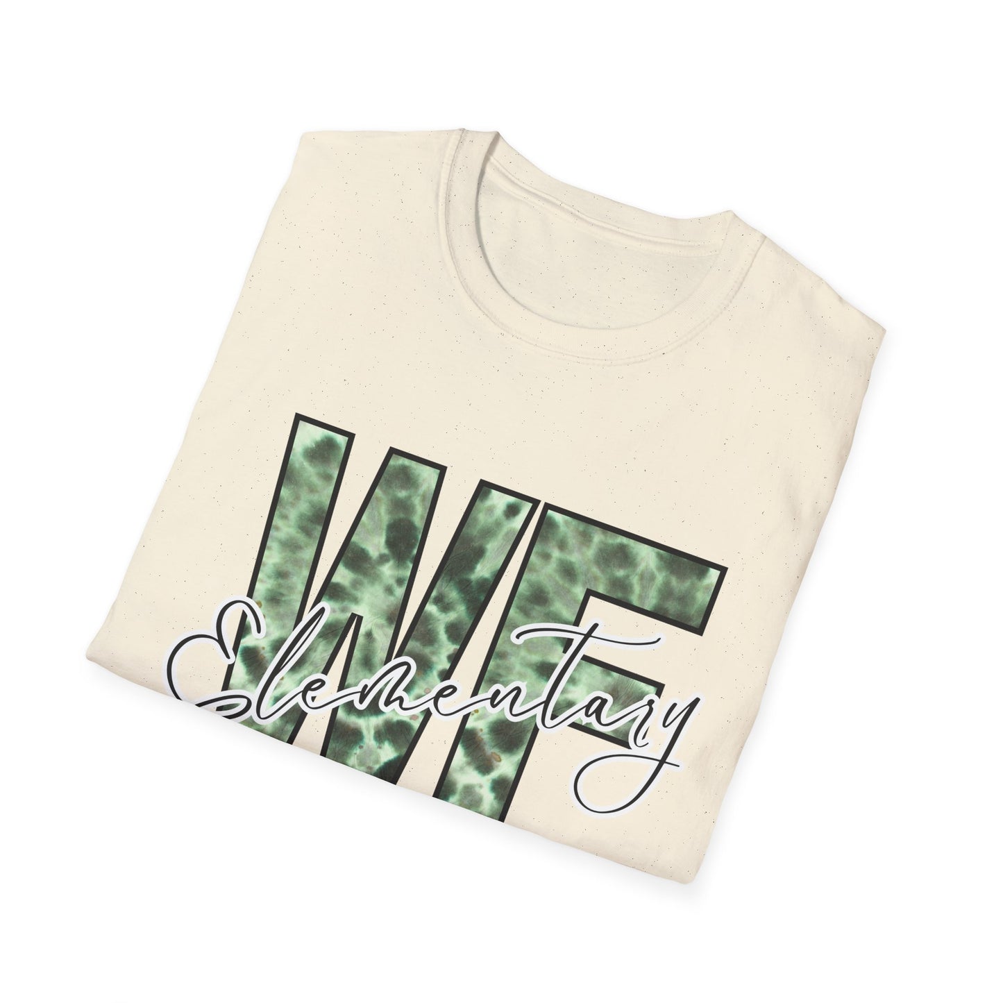 Tie Dye WFE Stylish Unisex Softstyle T-Shirt with WF Elementary Design