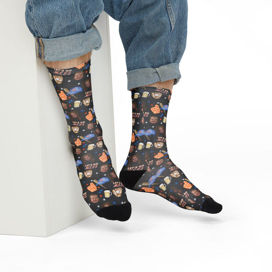 Paige- Mets Socks- Personalized Face- Crew Socks