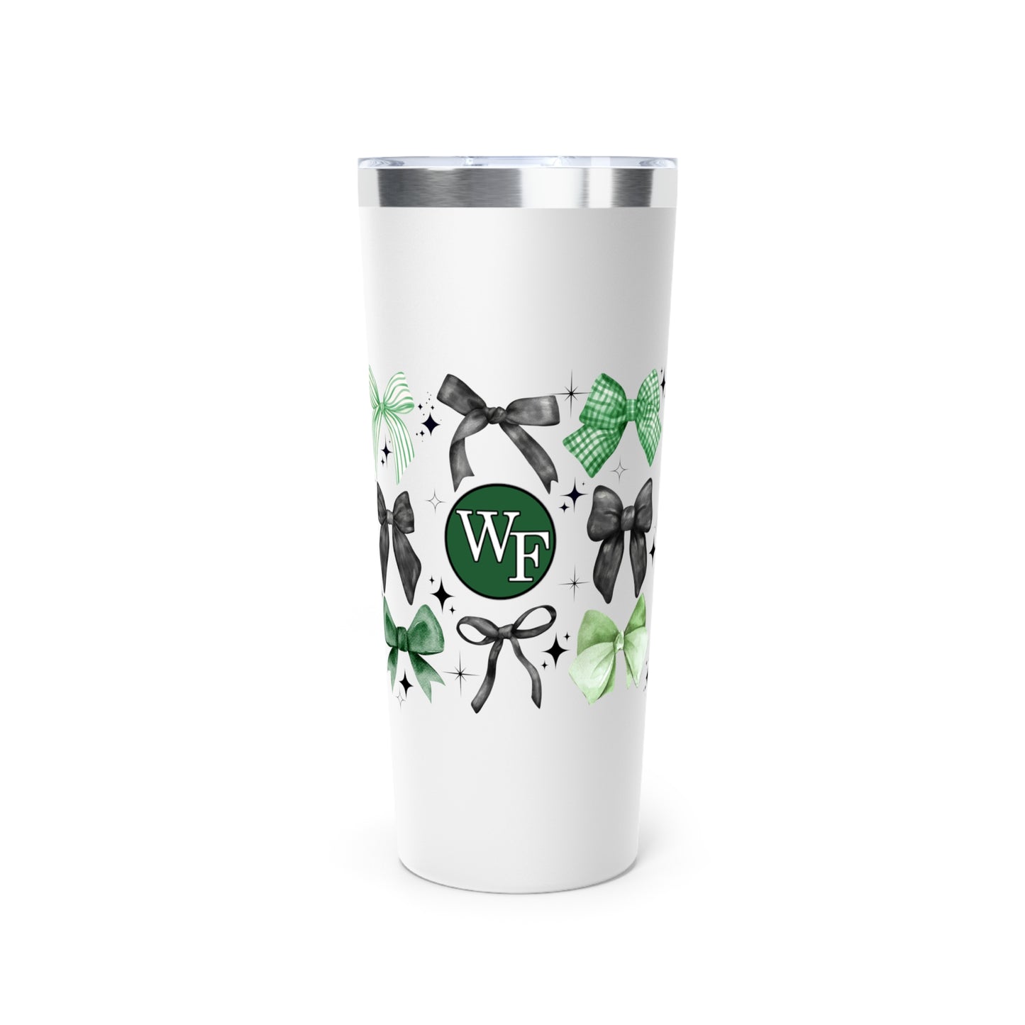 22oz Copper Vacuum Insulated Tumbler with WF Logo and Bows