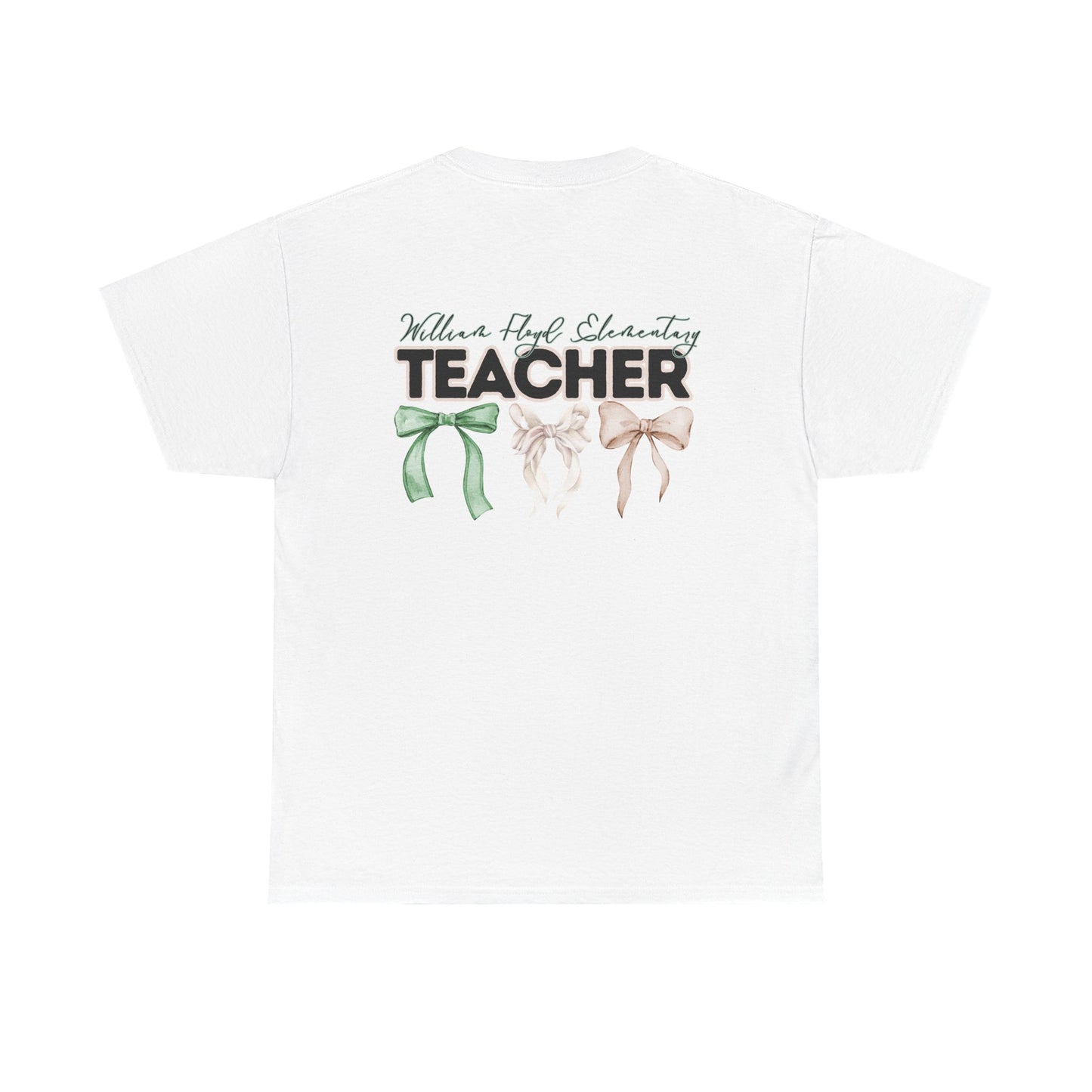 WFE Teacher and Bows- Unisex Heavy Cotton Tee with Bow Design