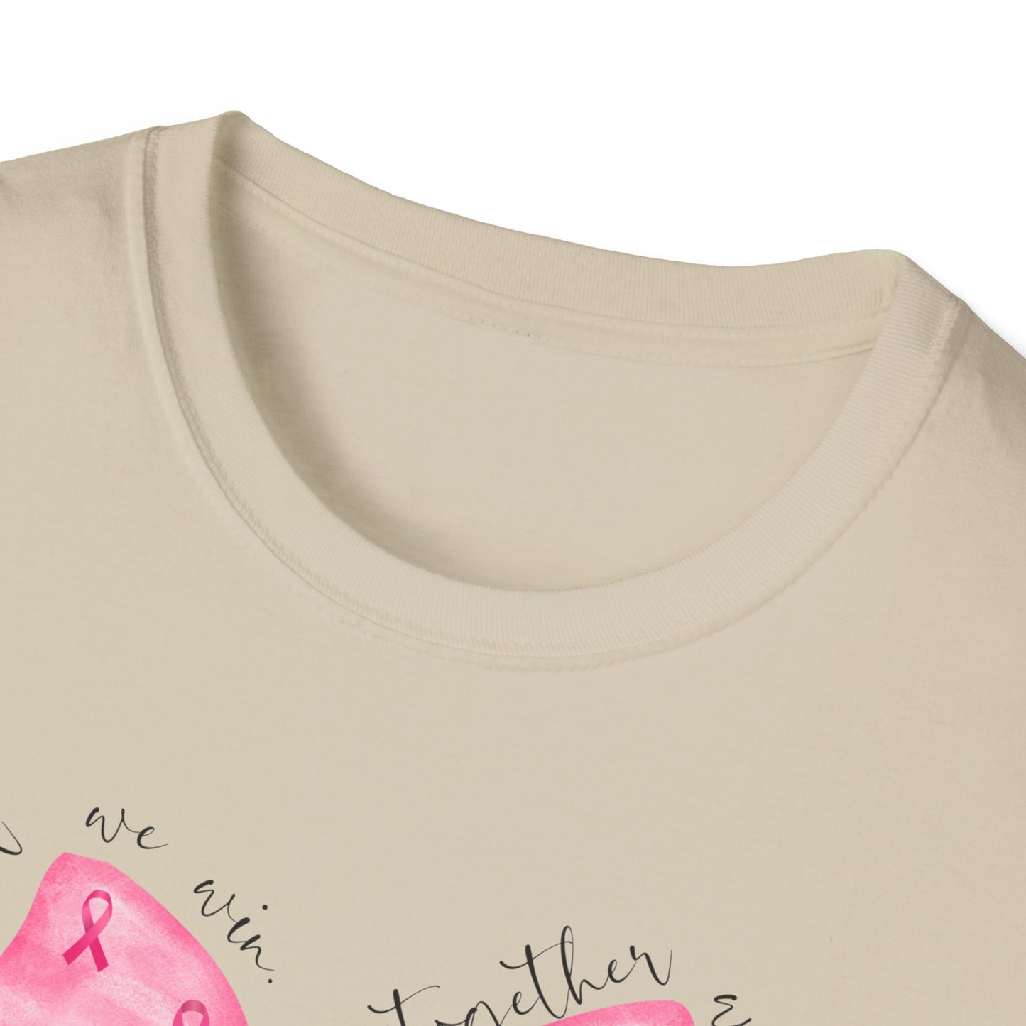 We Fight, We Win- Breast Cancer Awareness Tee, Unisex Softstyle T-Shirt