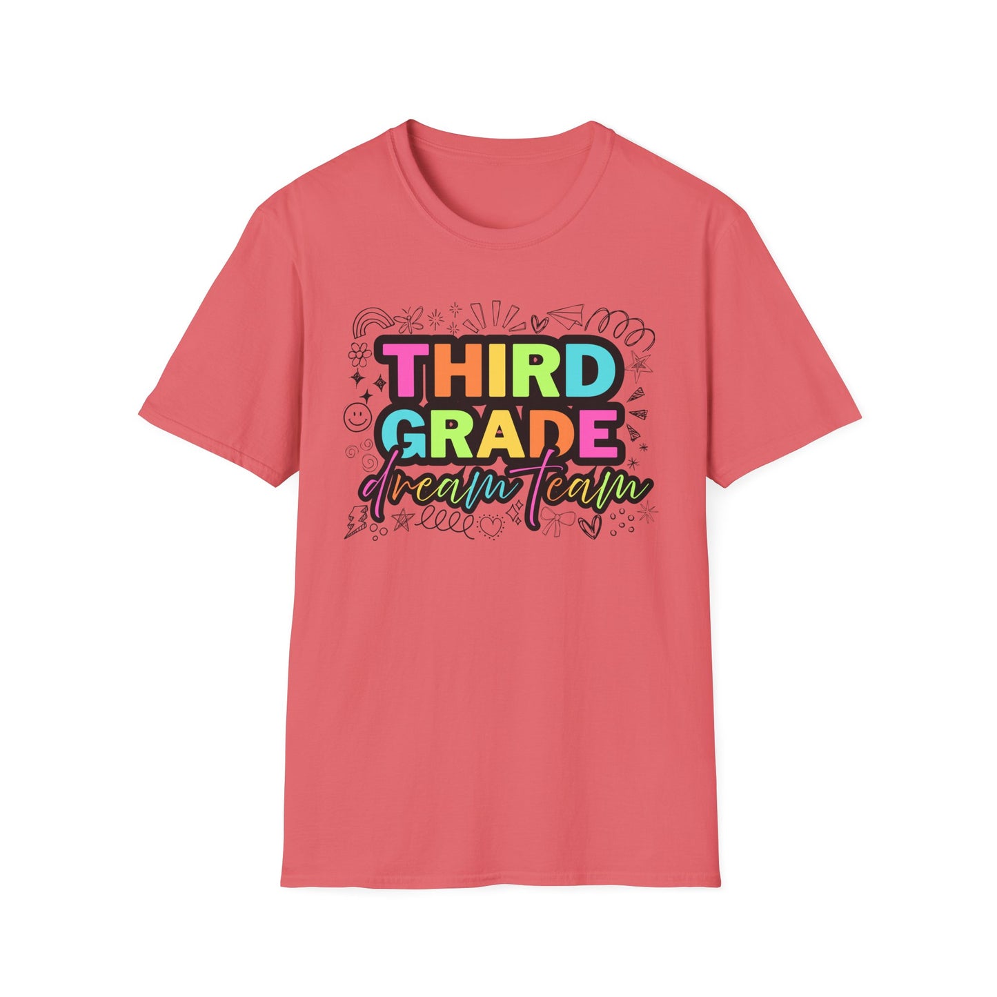 Dream Team- 3rd Grade- Unisex Softstyle T-Shirt- Teacher Life