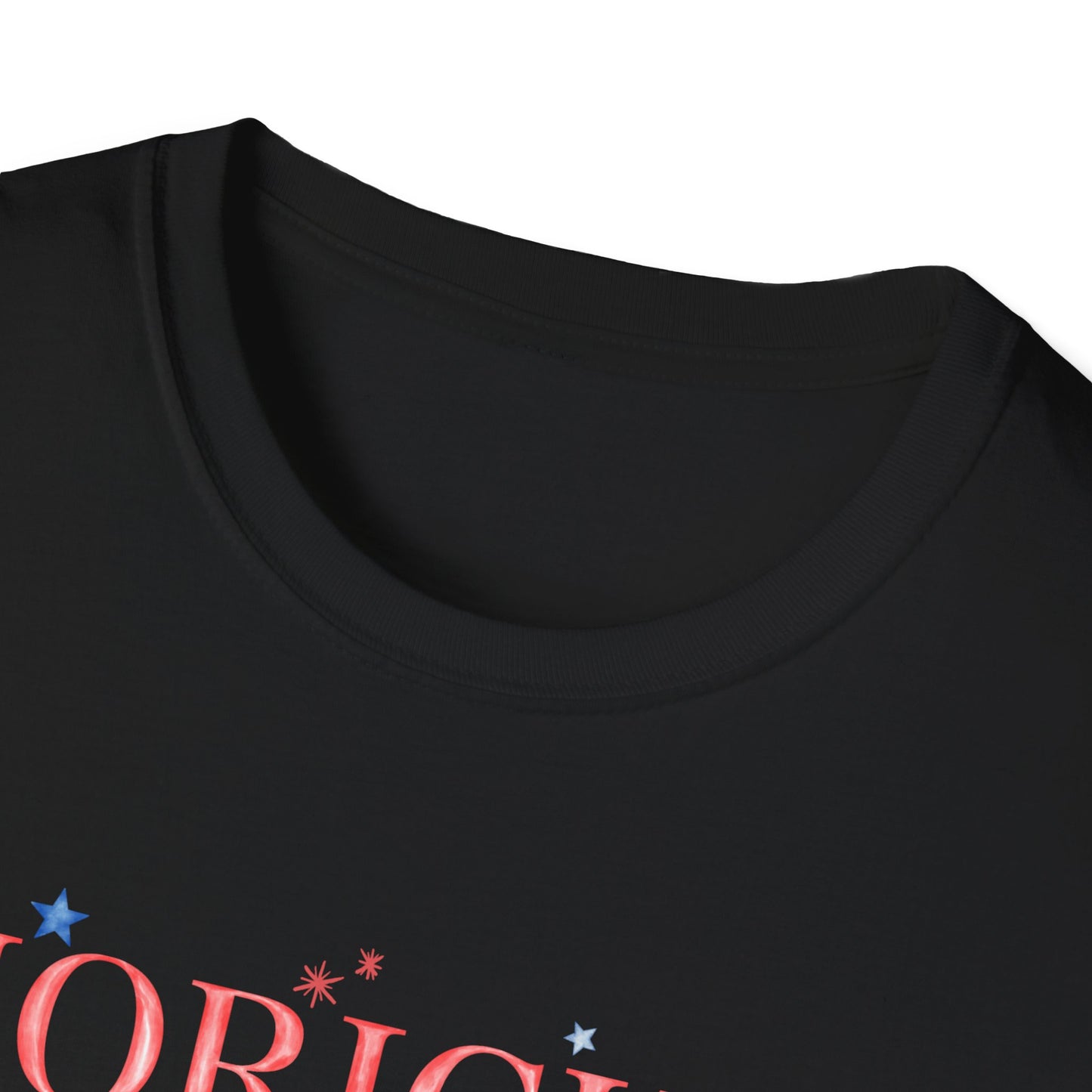 Flag Day Unisex Softstyle T-Shirt with Morichesee Shines Bright in Stars + Stripes Design- Holiday