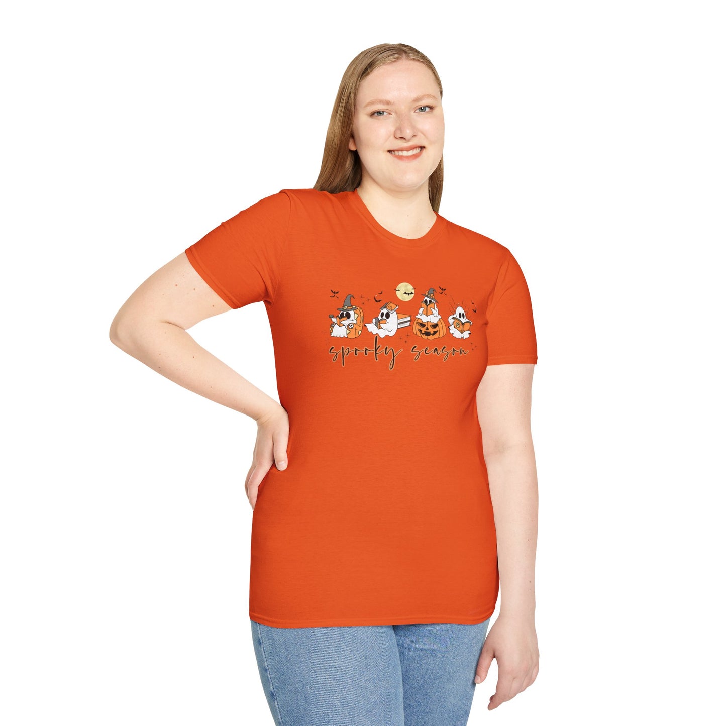 Reading Ghosts- Spooky Season, Unisex Softstyle Tee