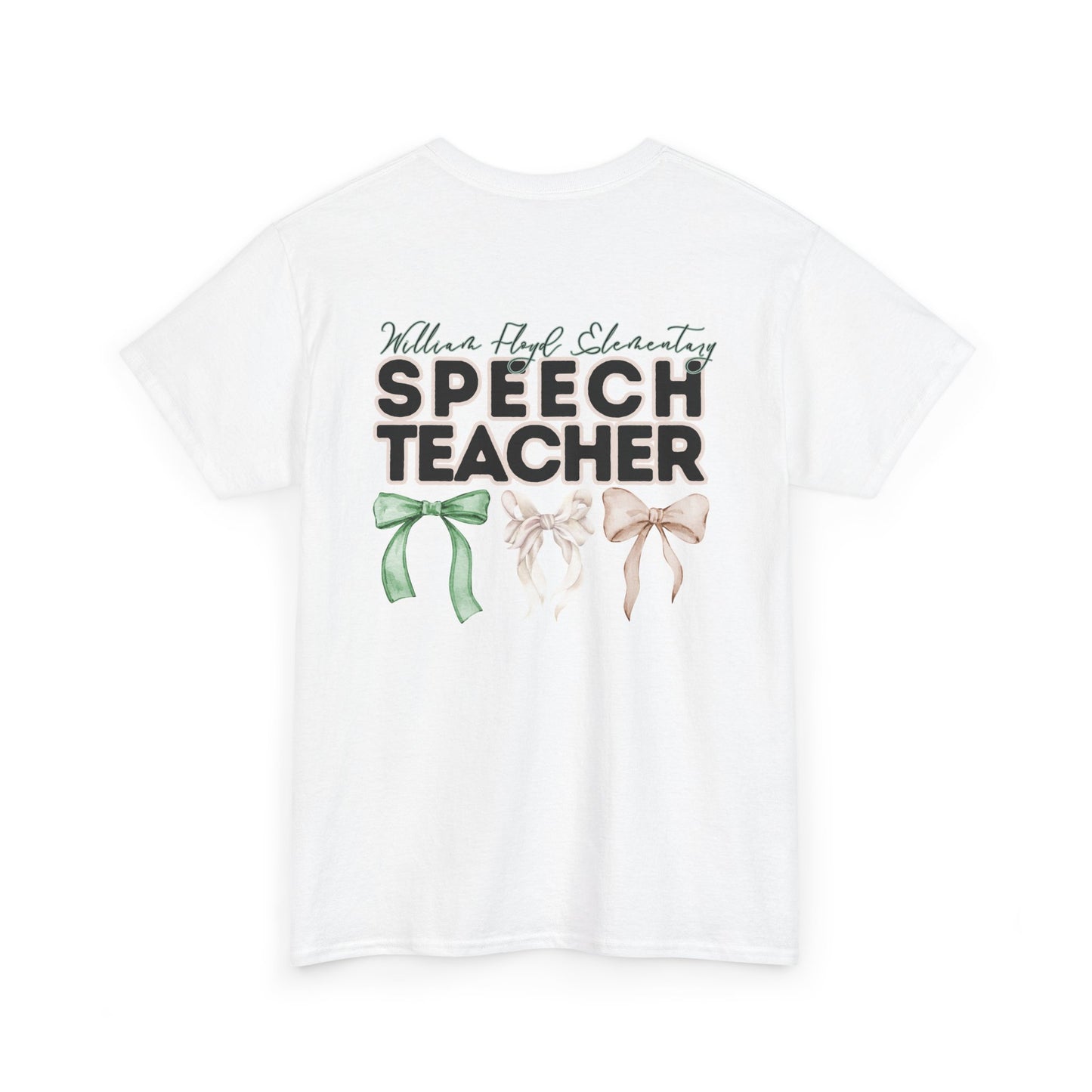 WFE Speech Teacher and Bows- Unisex Heavy Cotton Tee with Bow Design