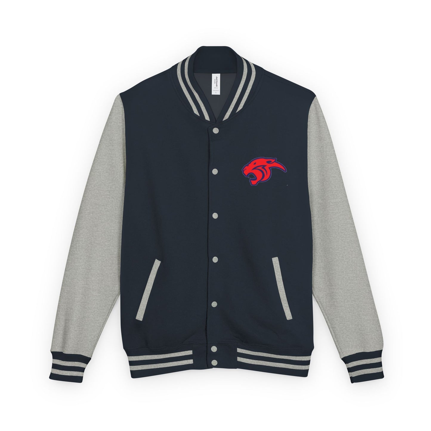 Miller Place Unisex Heavyweight Letterman Jacket with American Flag Design