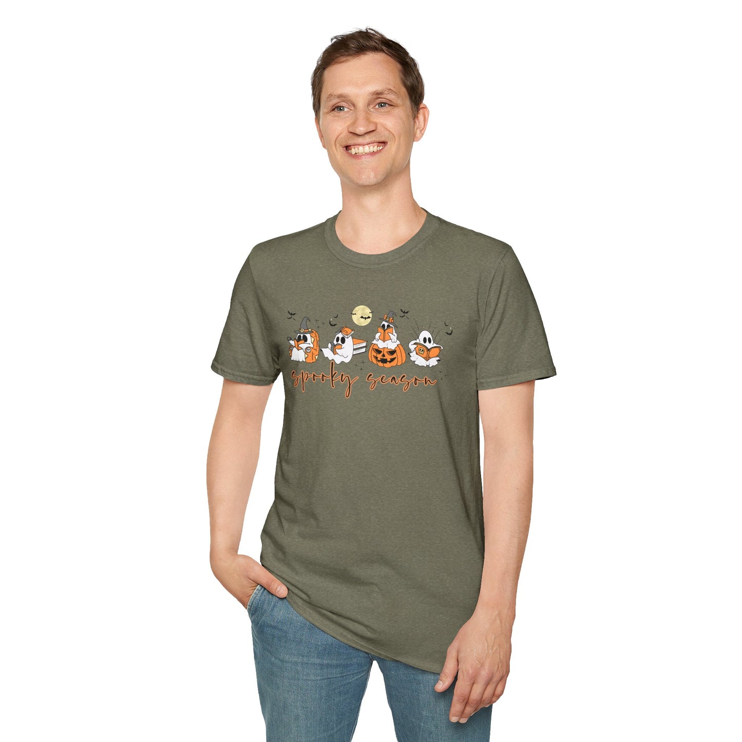 Reading Ghosts- Spooky Season, Unisex Softstyle Tee