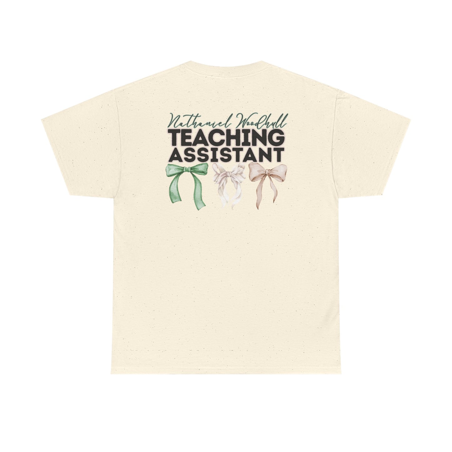 Woodhull Teaching Assistant and Bows- Unisex Heavy Cotton Tee with Bow Design