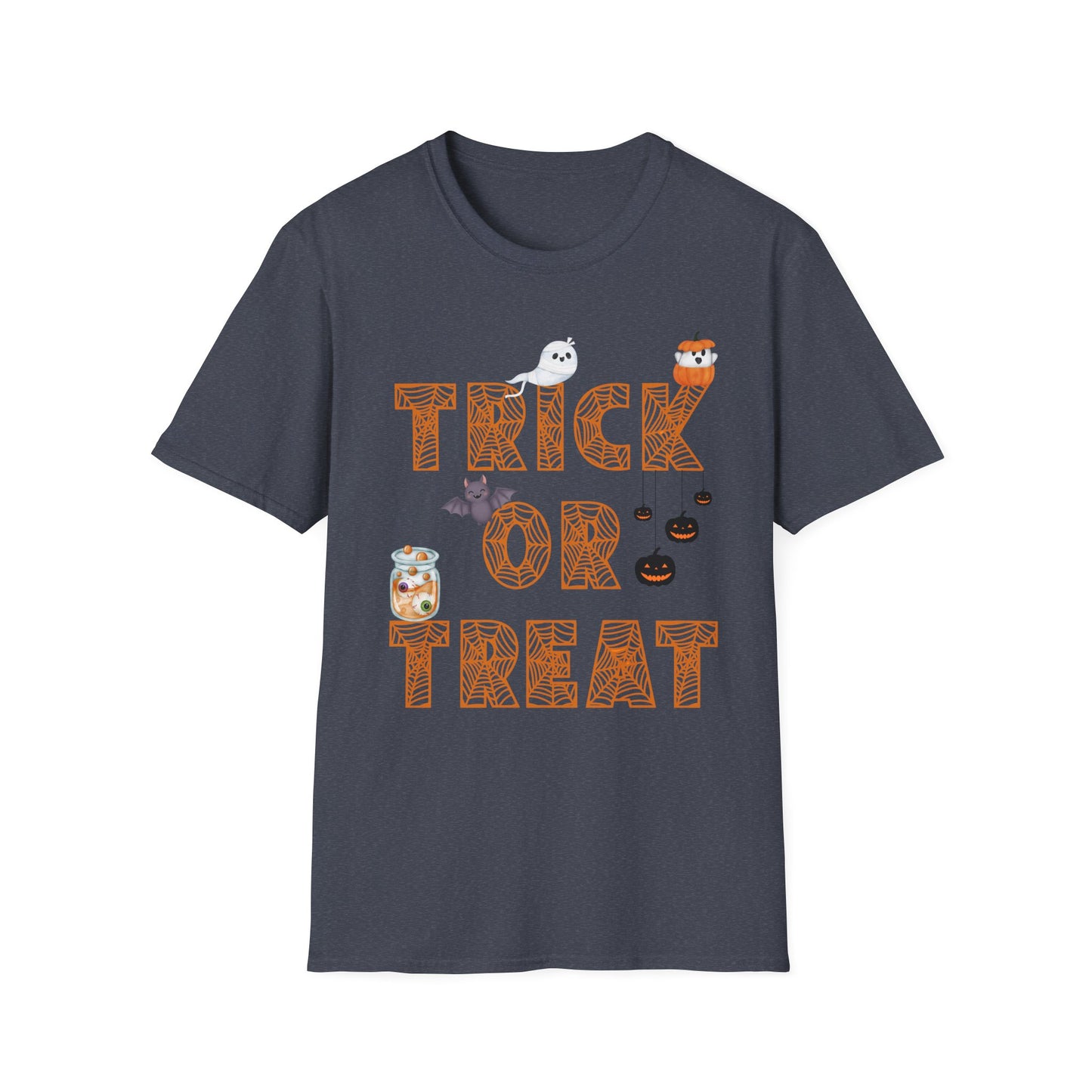 Trick or Treat Halloween Themed T-Shirt- Unisex Softstlye