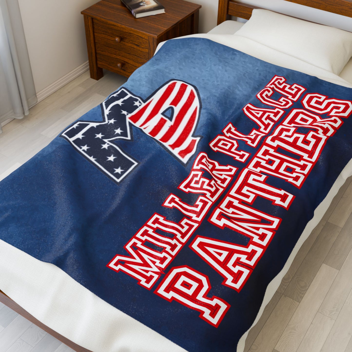 Miller Place Panthers Velveteen Plush Blanket - Soft, Cozy Throw for Sport Fans