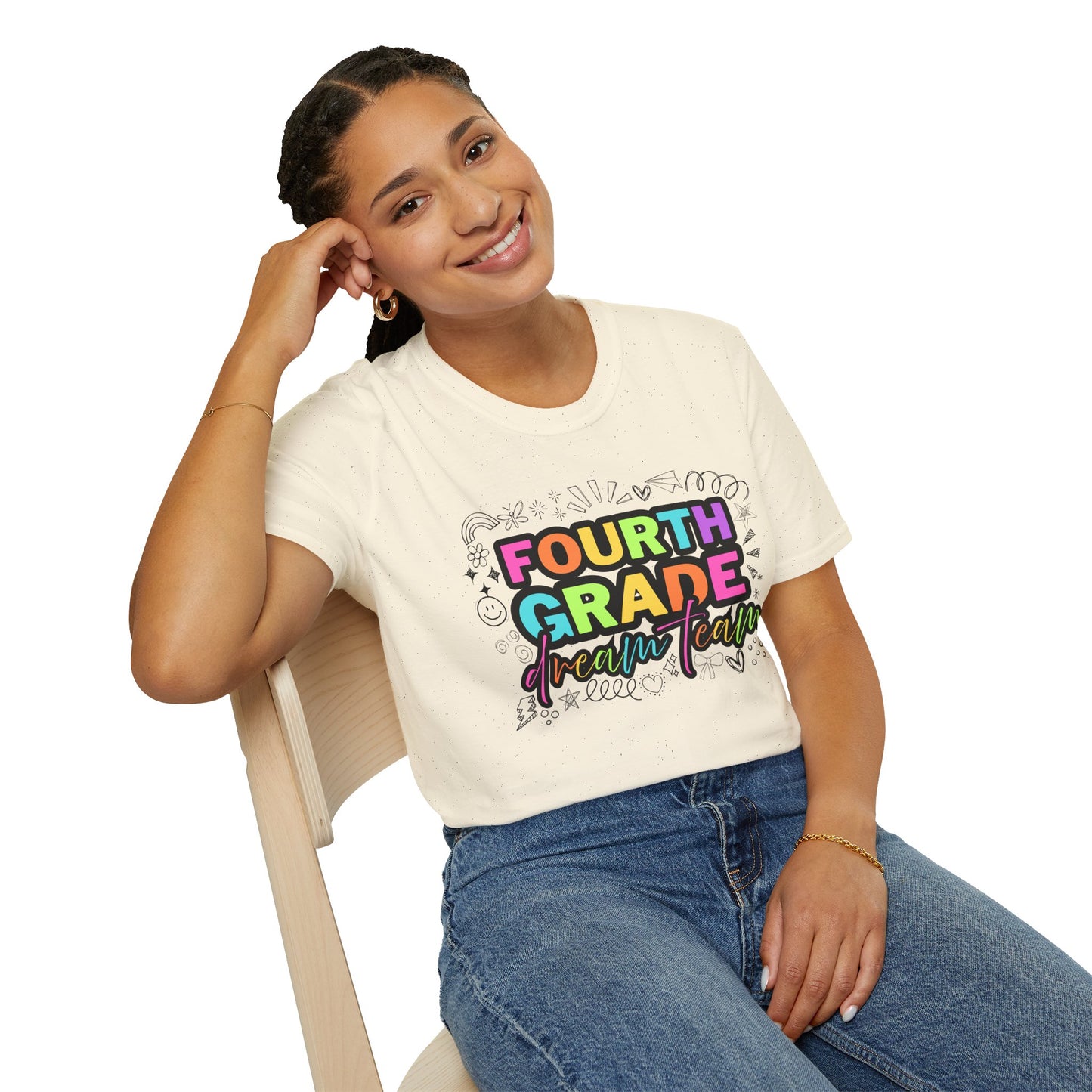 Dream Team- 4th Grade- Unisex Softstyle T-Shirt- Teacher Life